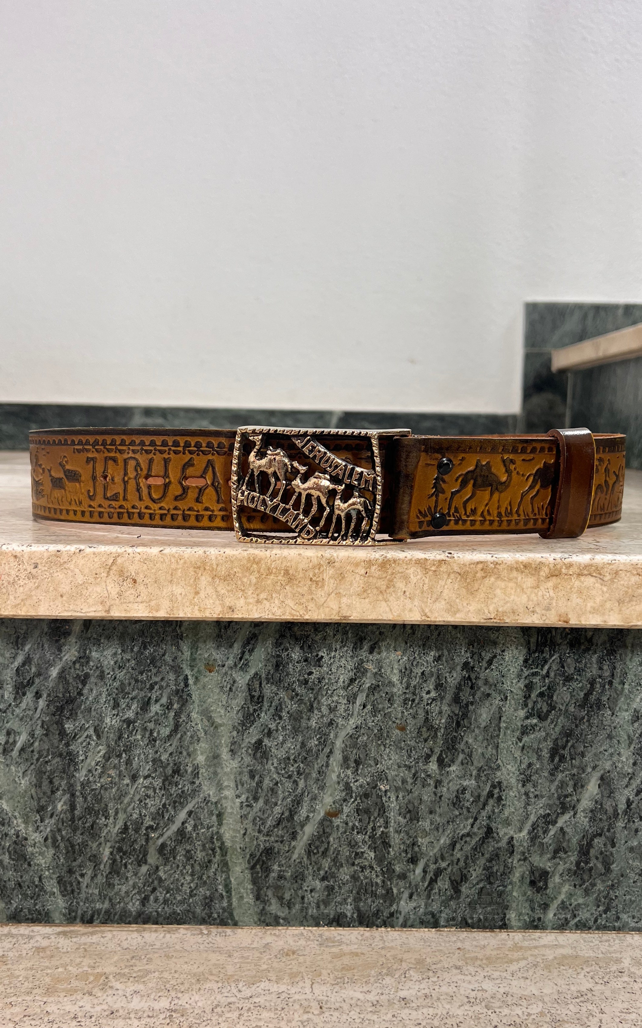 Vintage MENS 70s Jerusalem Belt