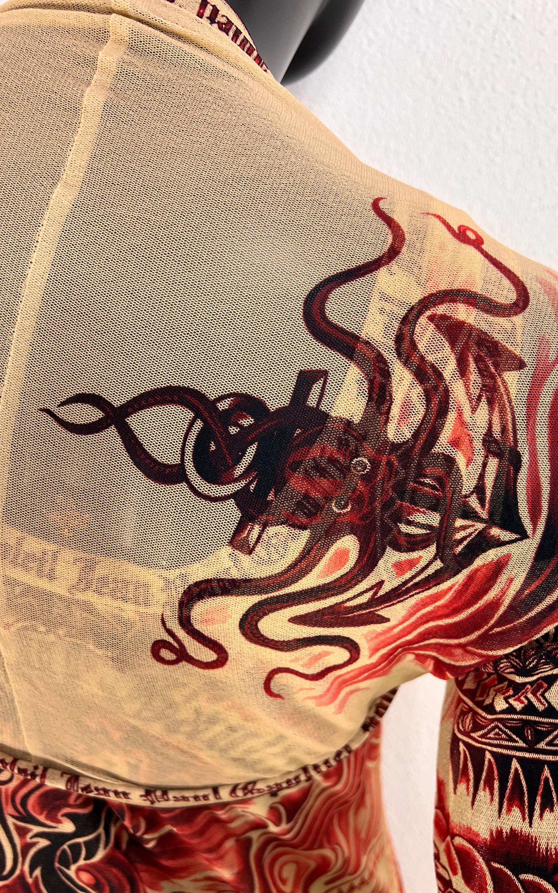 Vintage 90s Jean Paul Gaultier Soleil Tattoo Dress with Bolero