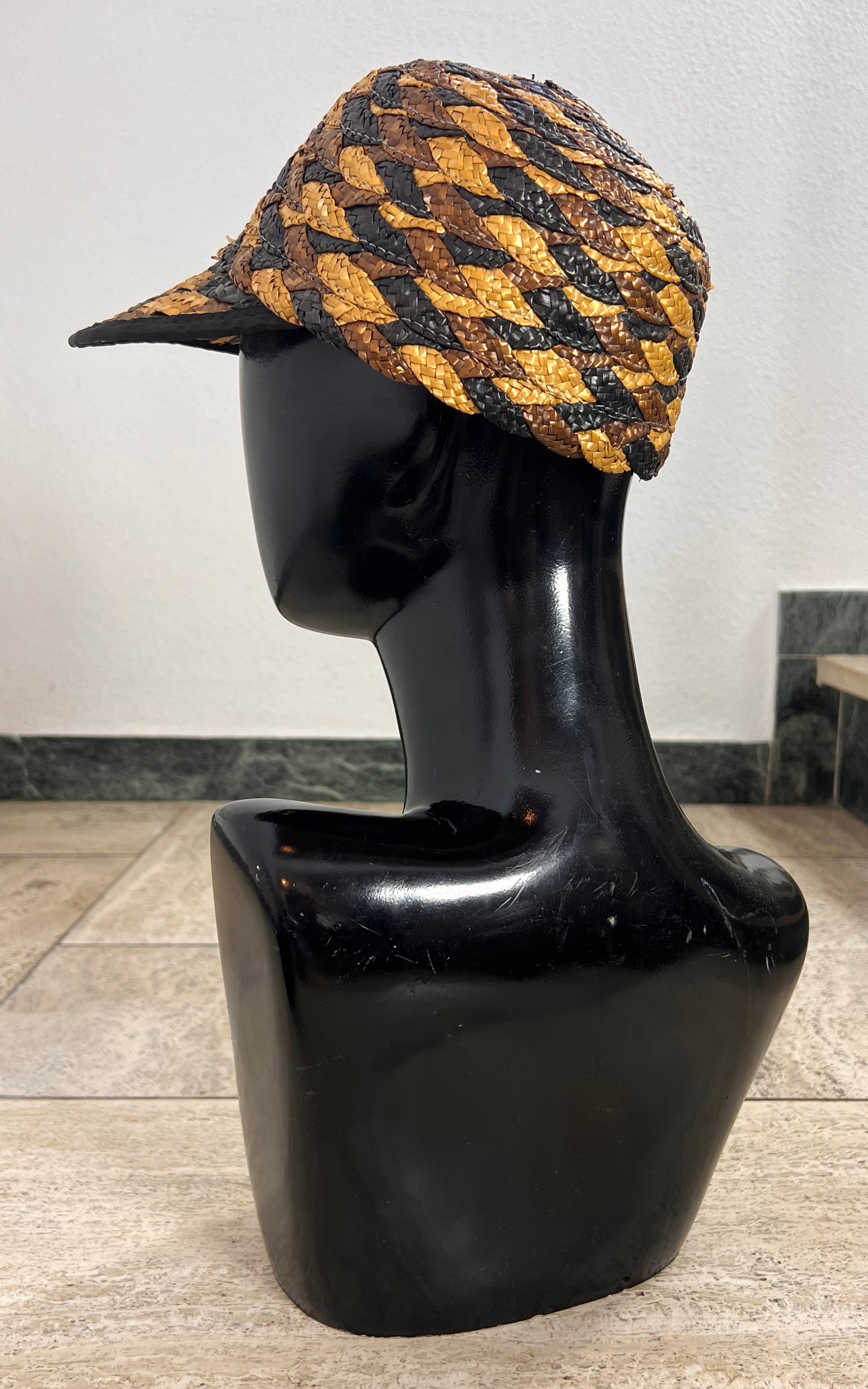 Vintage Woven Straw Cloche Hat