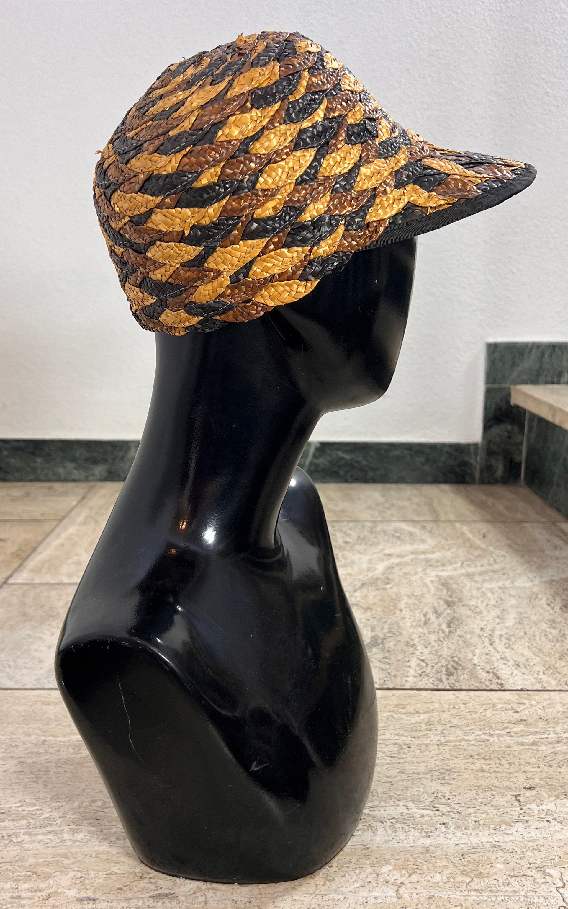 Vintage Woven Straw Cloche Hat