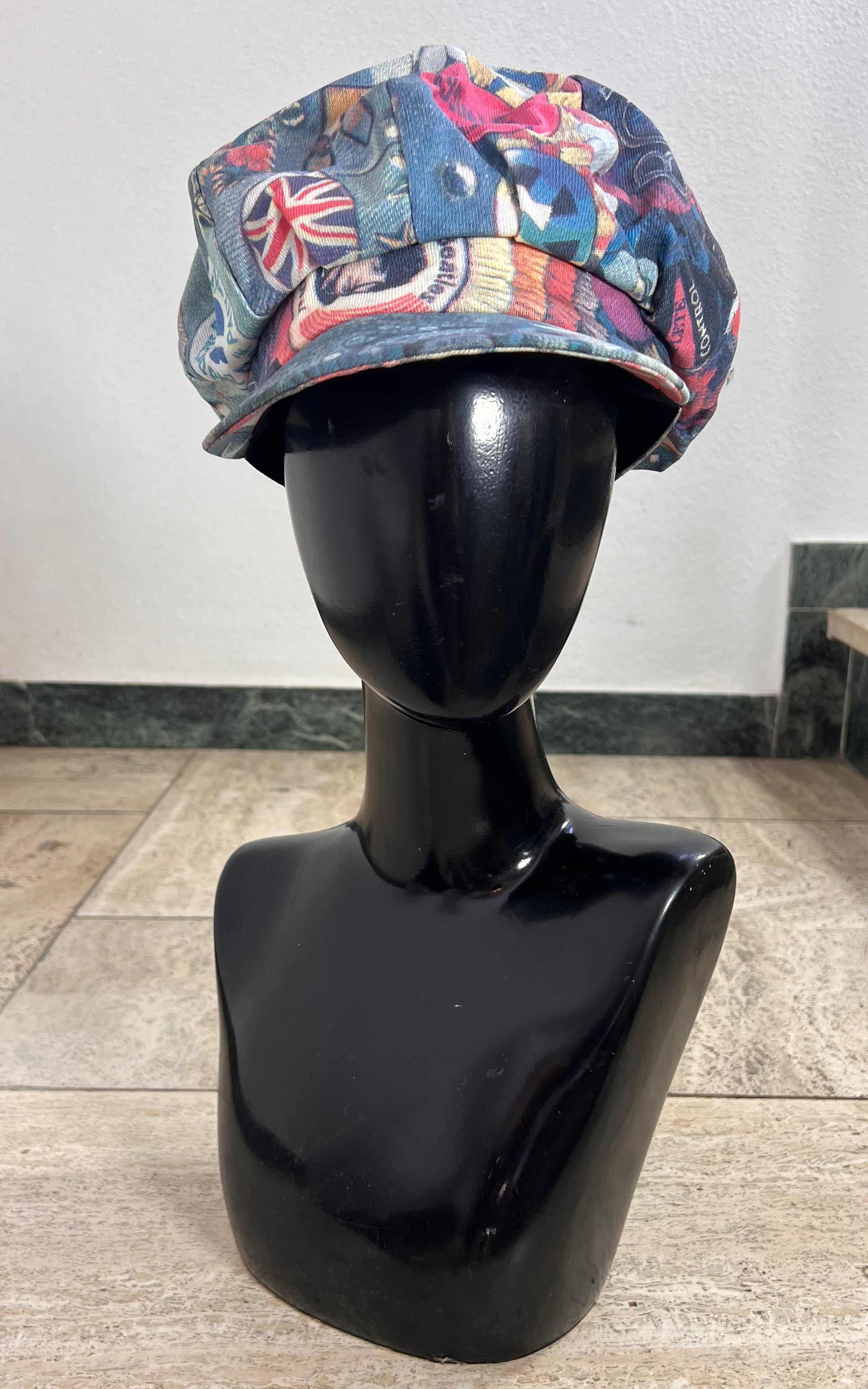 Vintage Modzart London Memphis Print Baker Boy Hat - New Old Stock
