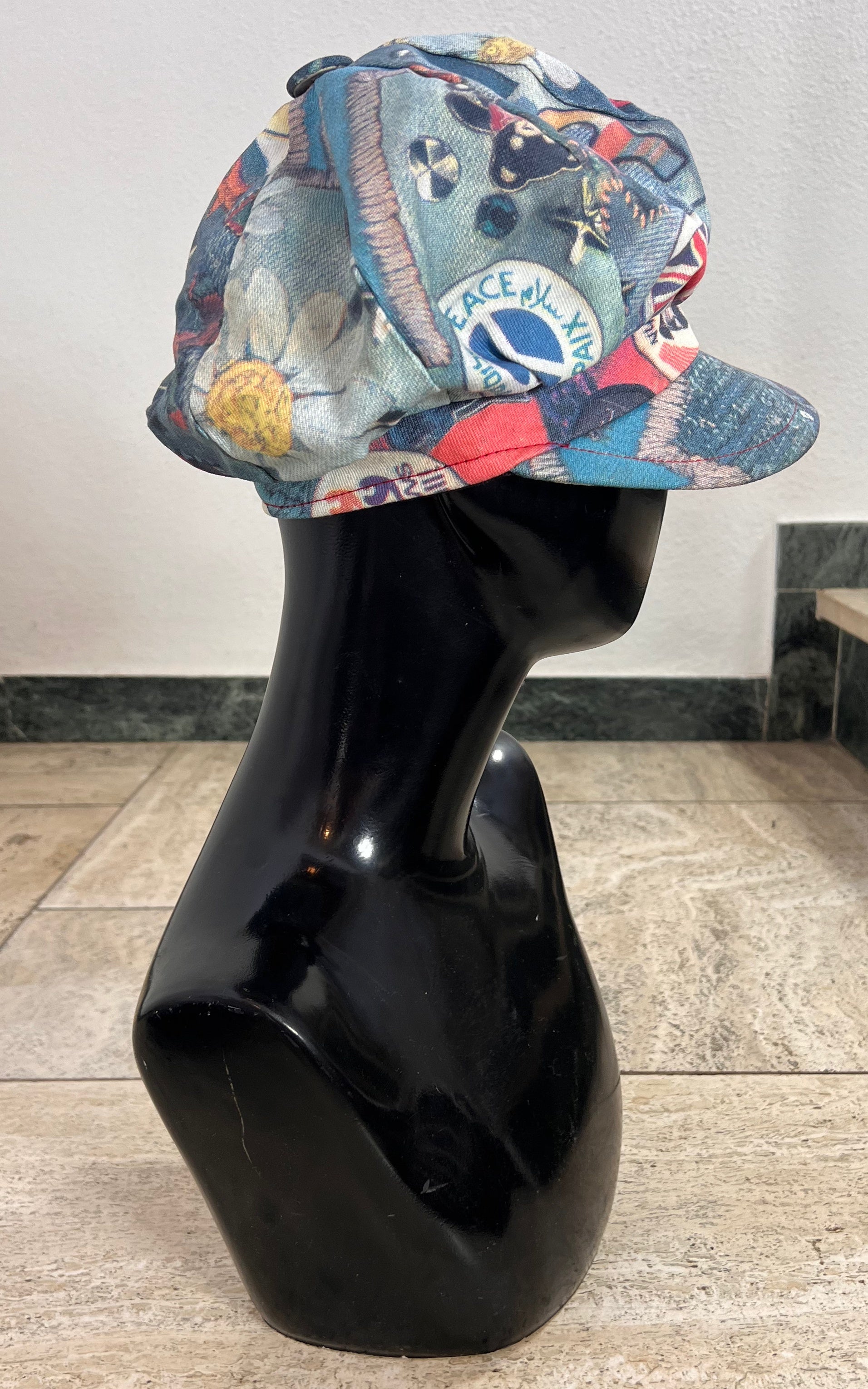 Vintage Modzart London Memphis Print Baker Boy Hat - New Old Stock