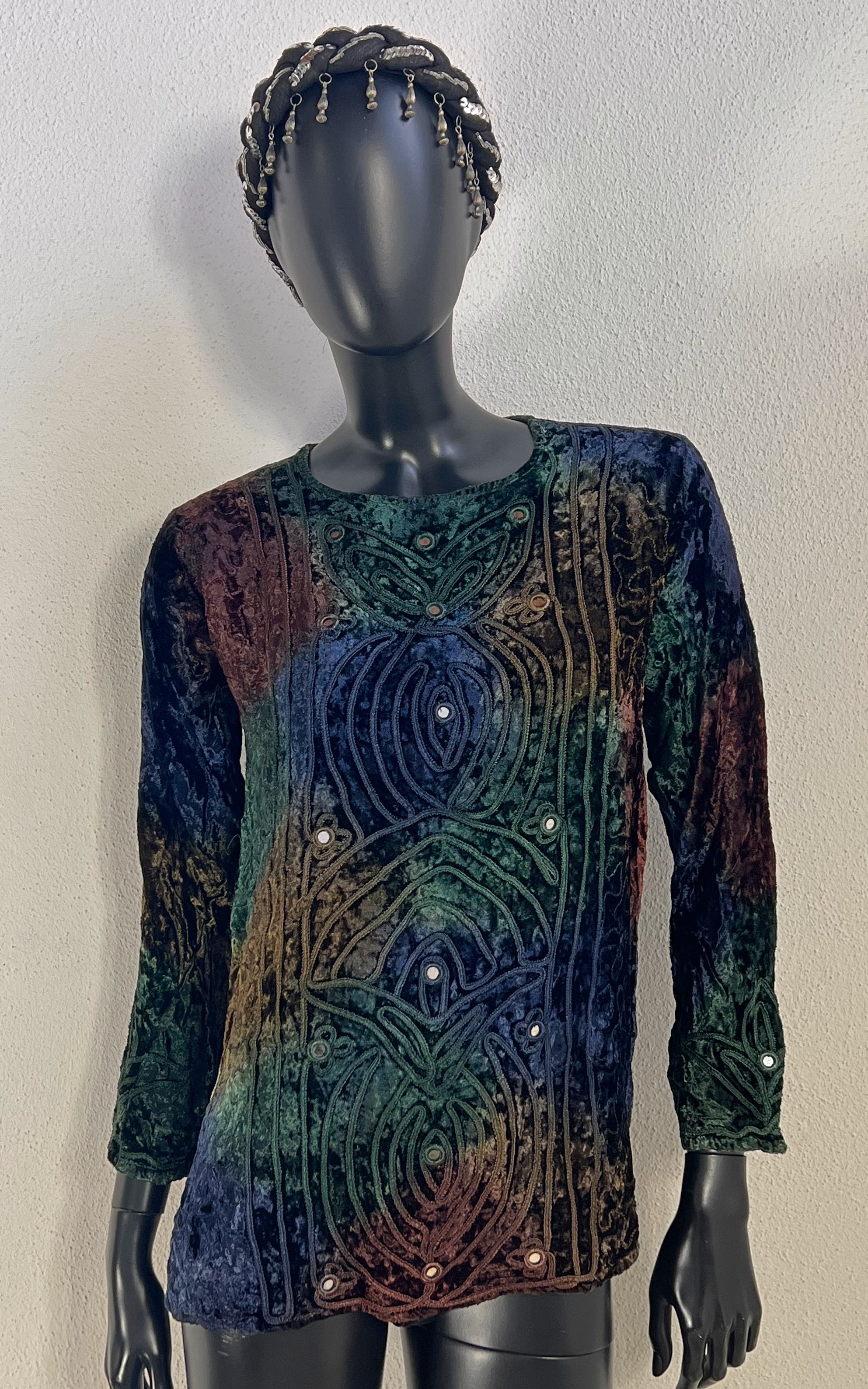 Vintage 90s Indian Velvet Shirt