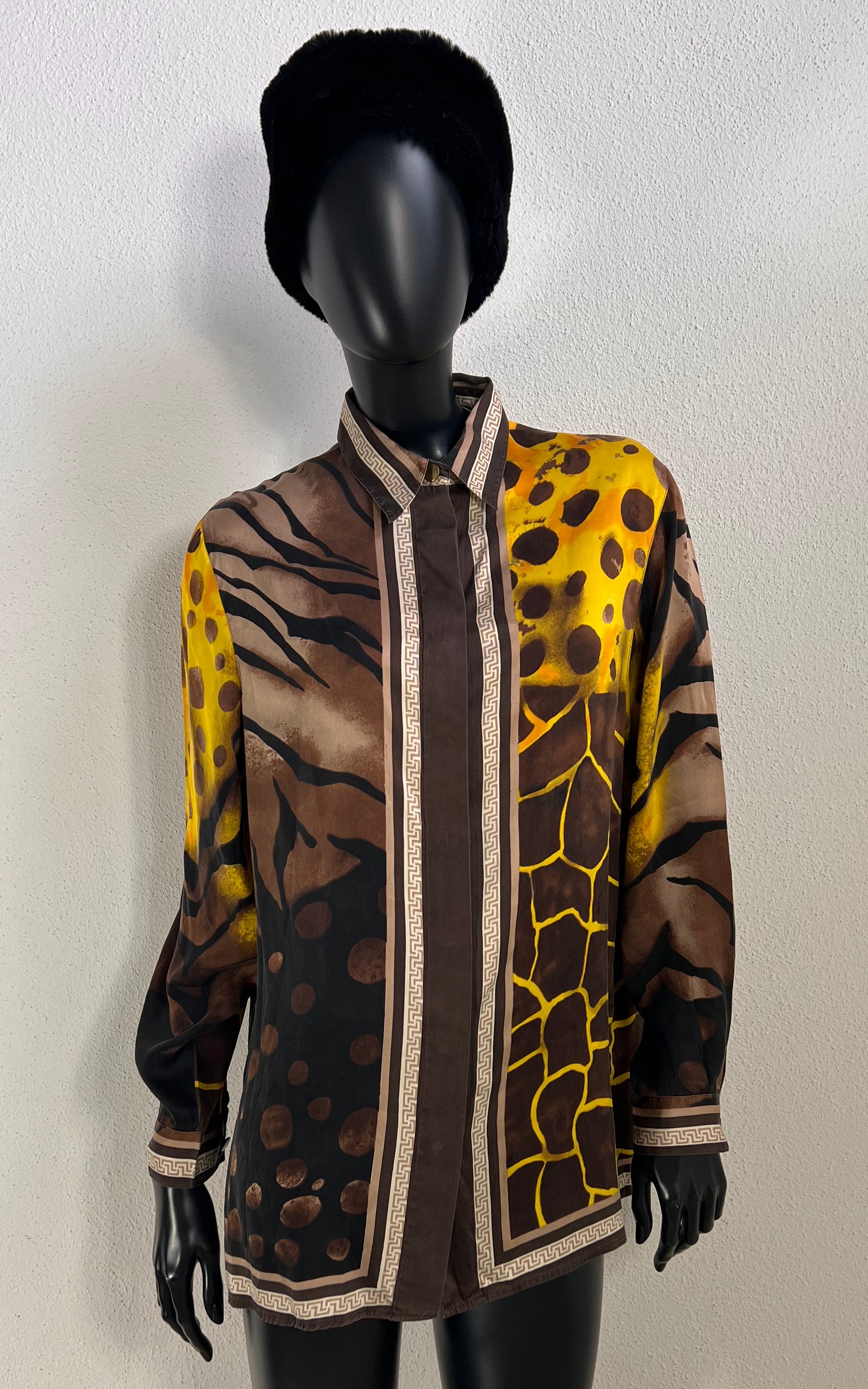Vintage Alba Moda Animal Print Silk Blouse