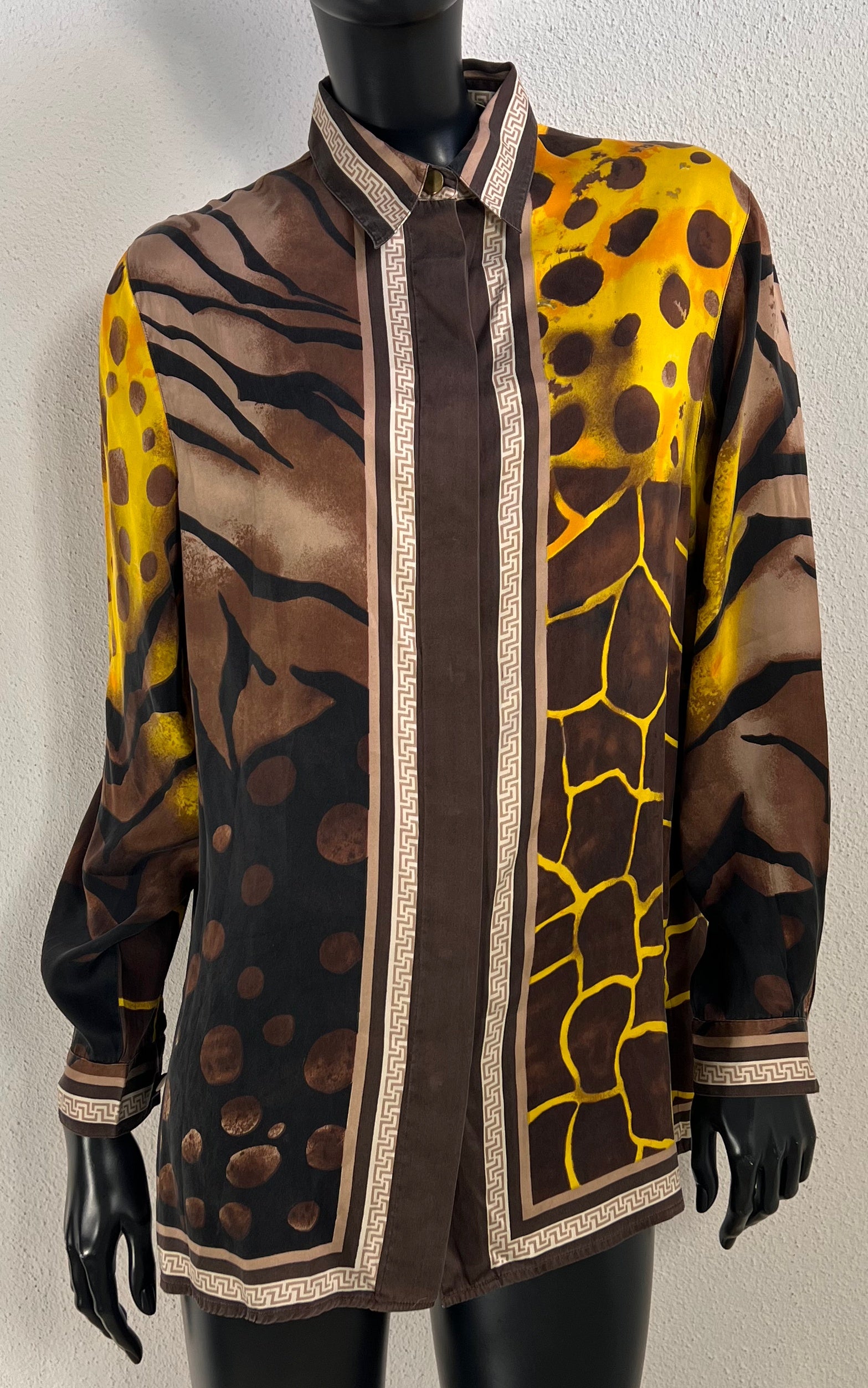 Vintage Alba Moda Animal Print Silk Blouse