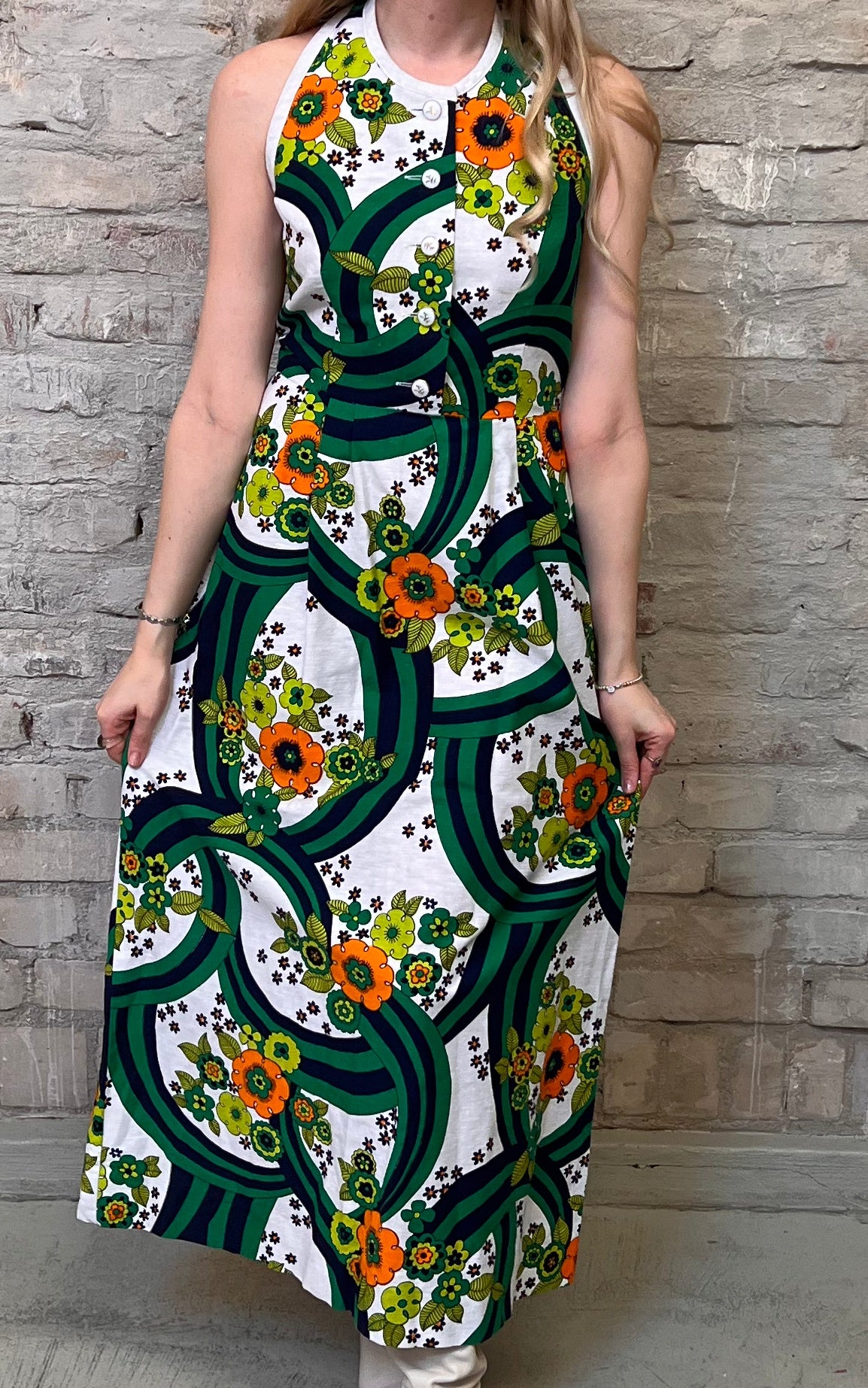 Vintage Psychedelic Neckholder Dress