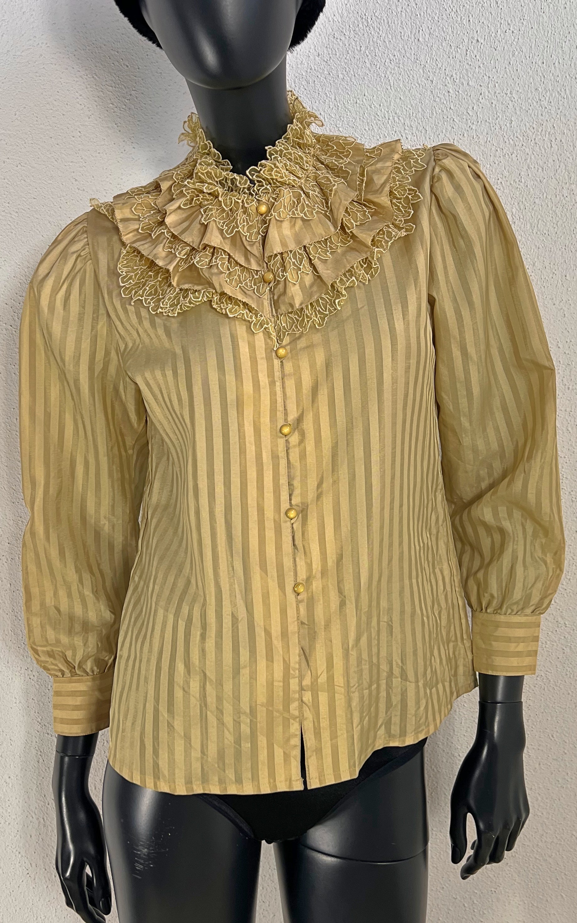 Vintage 80s Lace Collar Blouse