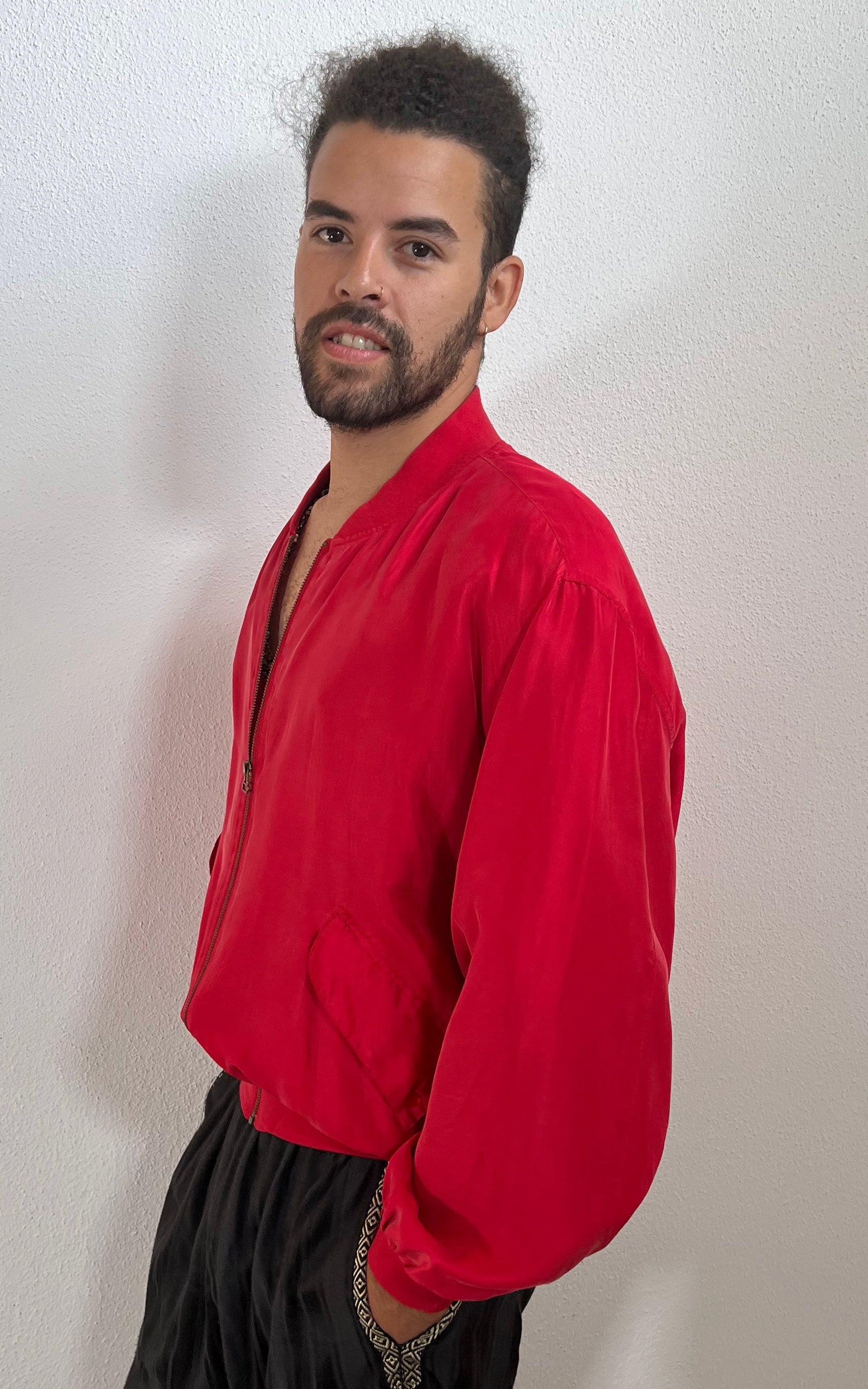 Vintage 90s MENS Silk Blouson