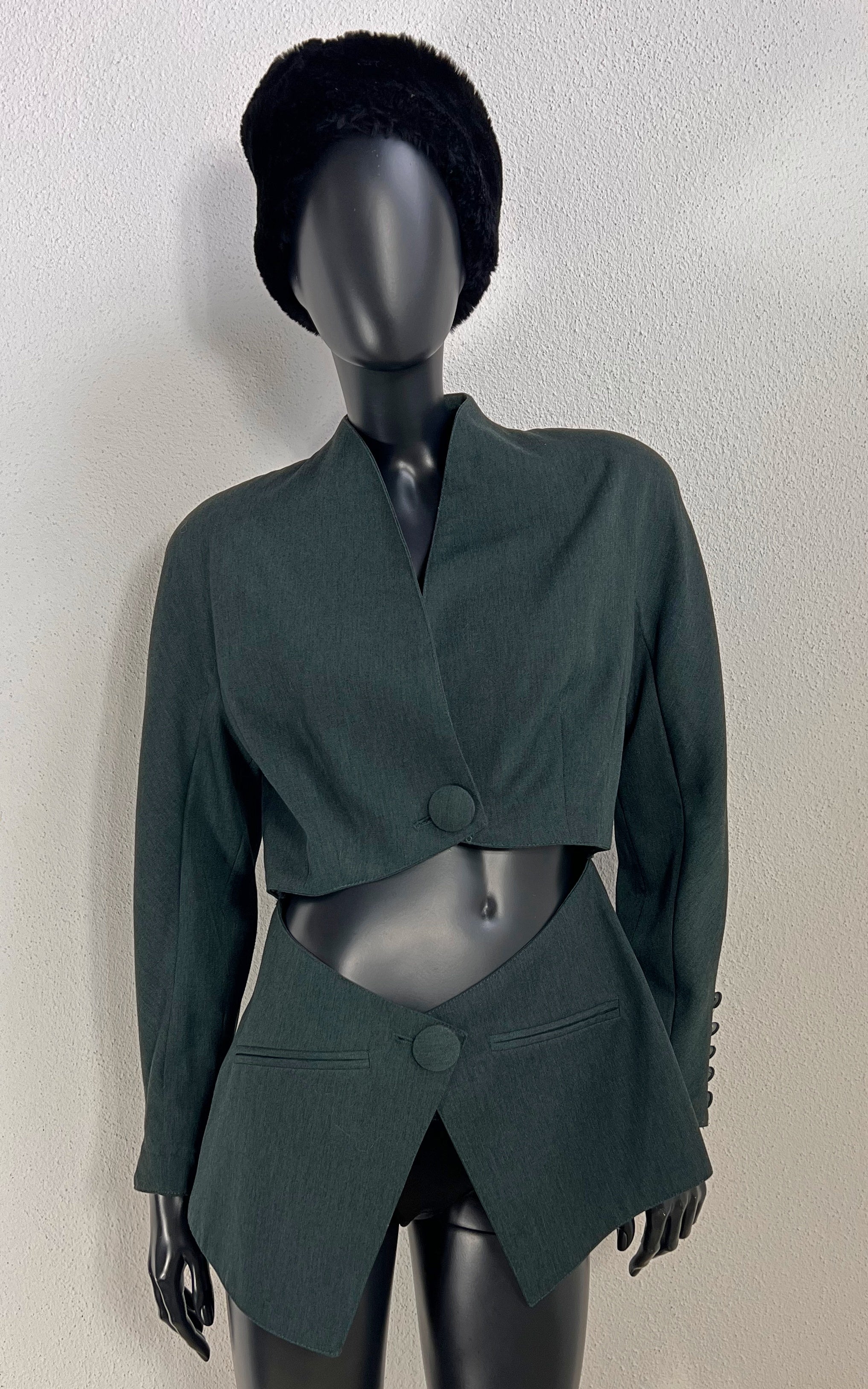 Vintage 90s Darkgreen Cut Out Blazer