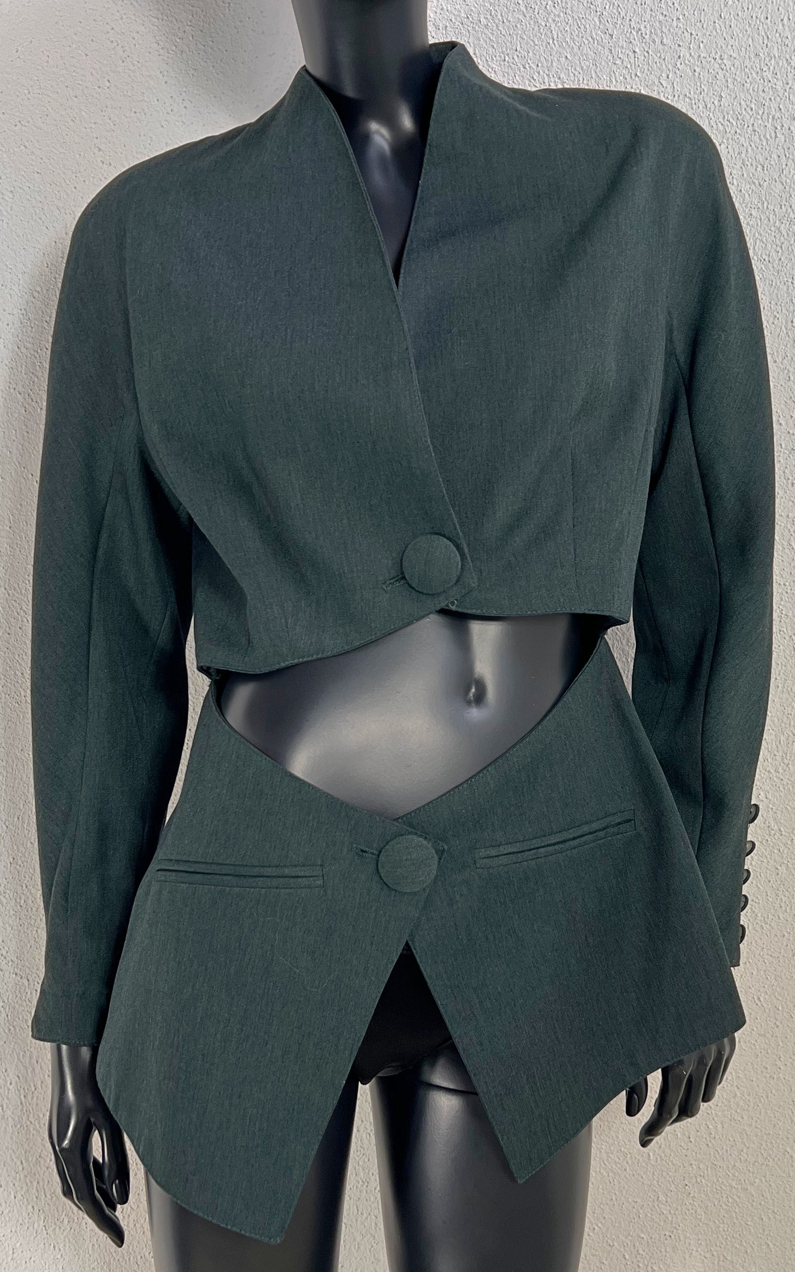 Vintage 90s Darkgreen Cut Out Blazer