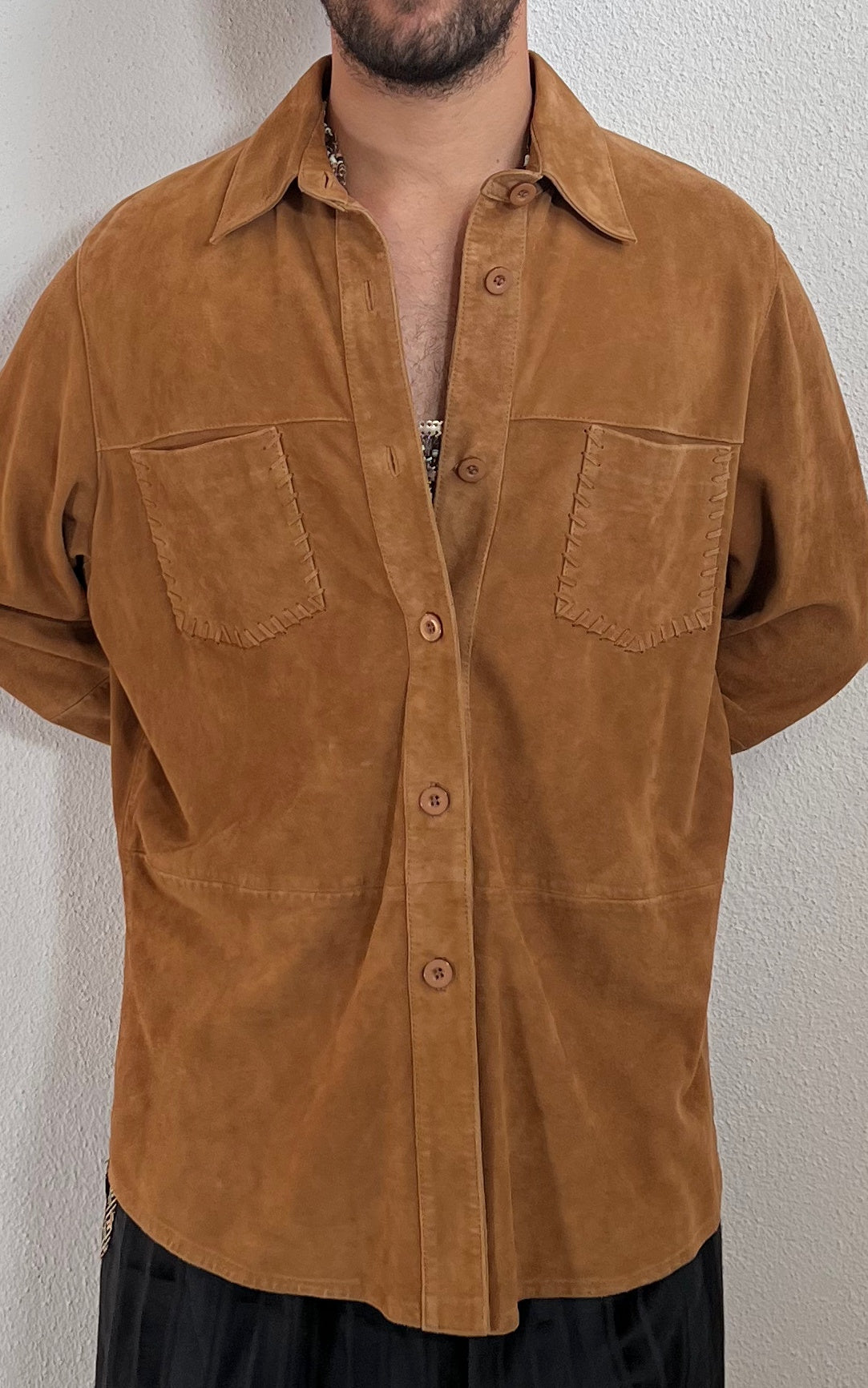 Vintage MENS Suede Leather Shirt