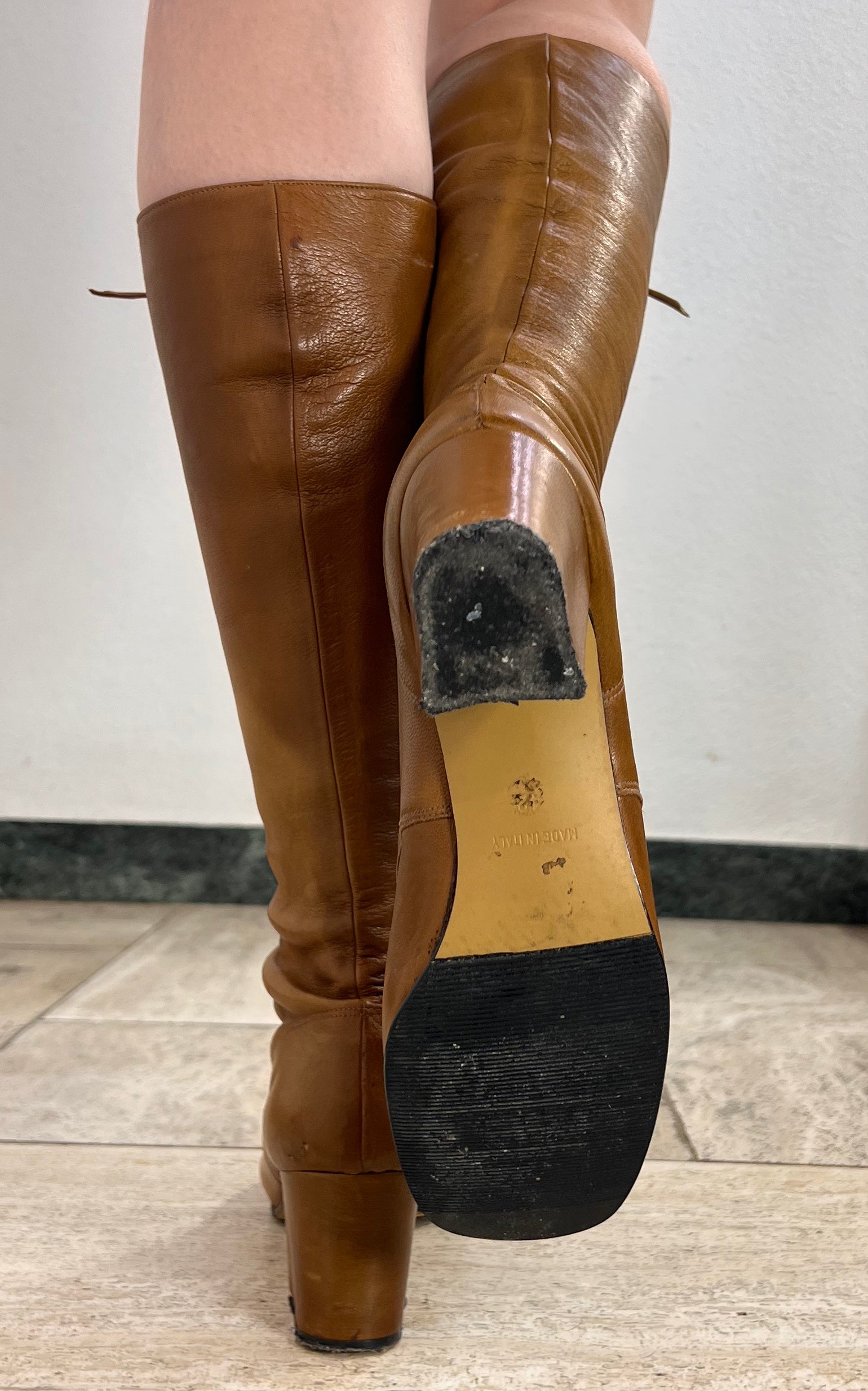 Rare 1960s Italian Leather Lace-Up Boots 39/40