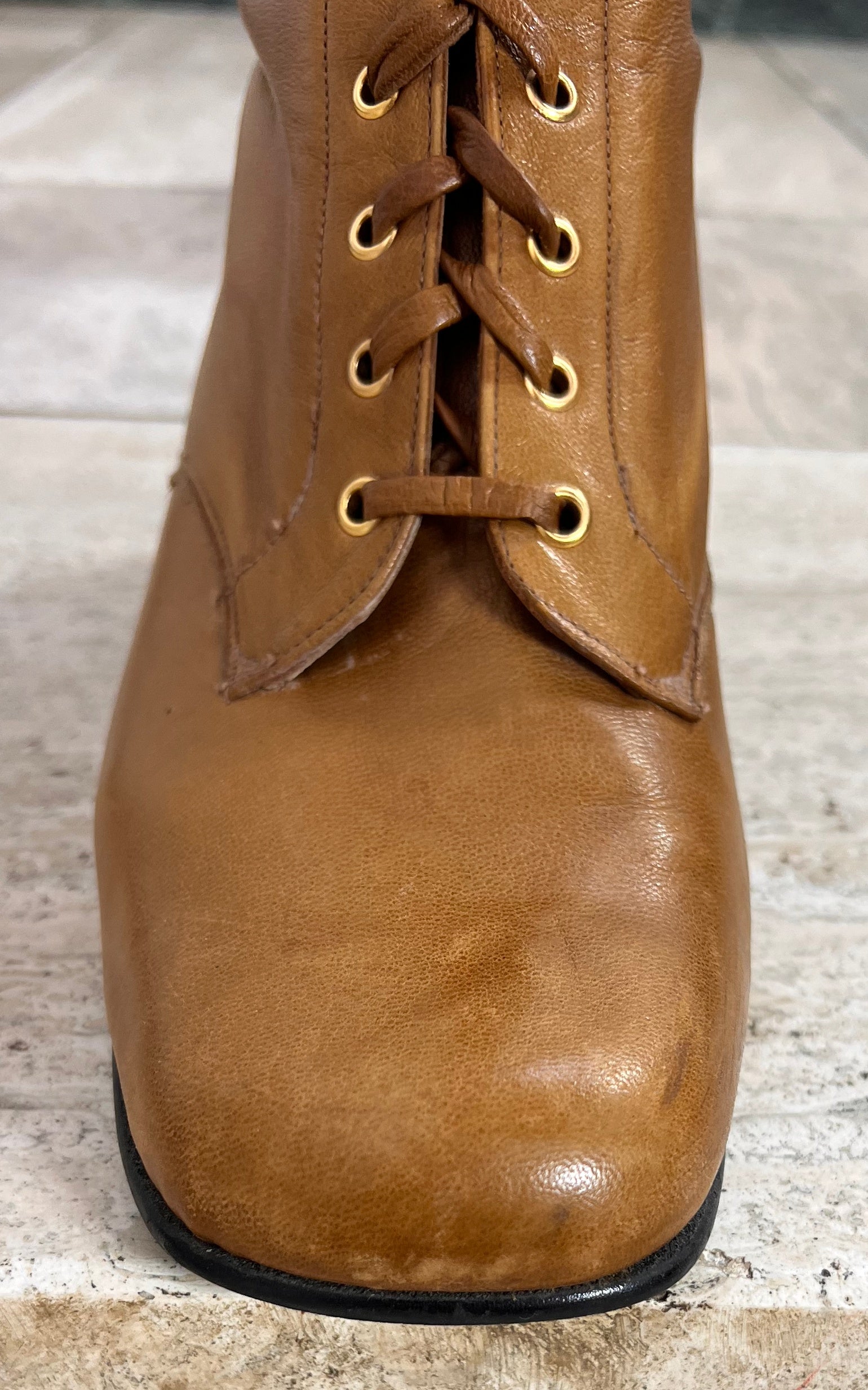 Rare 1960s Italian Leather Lace-Up Boots 39/40