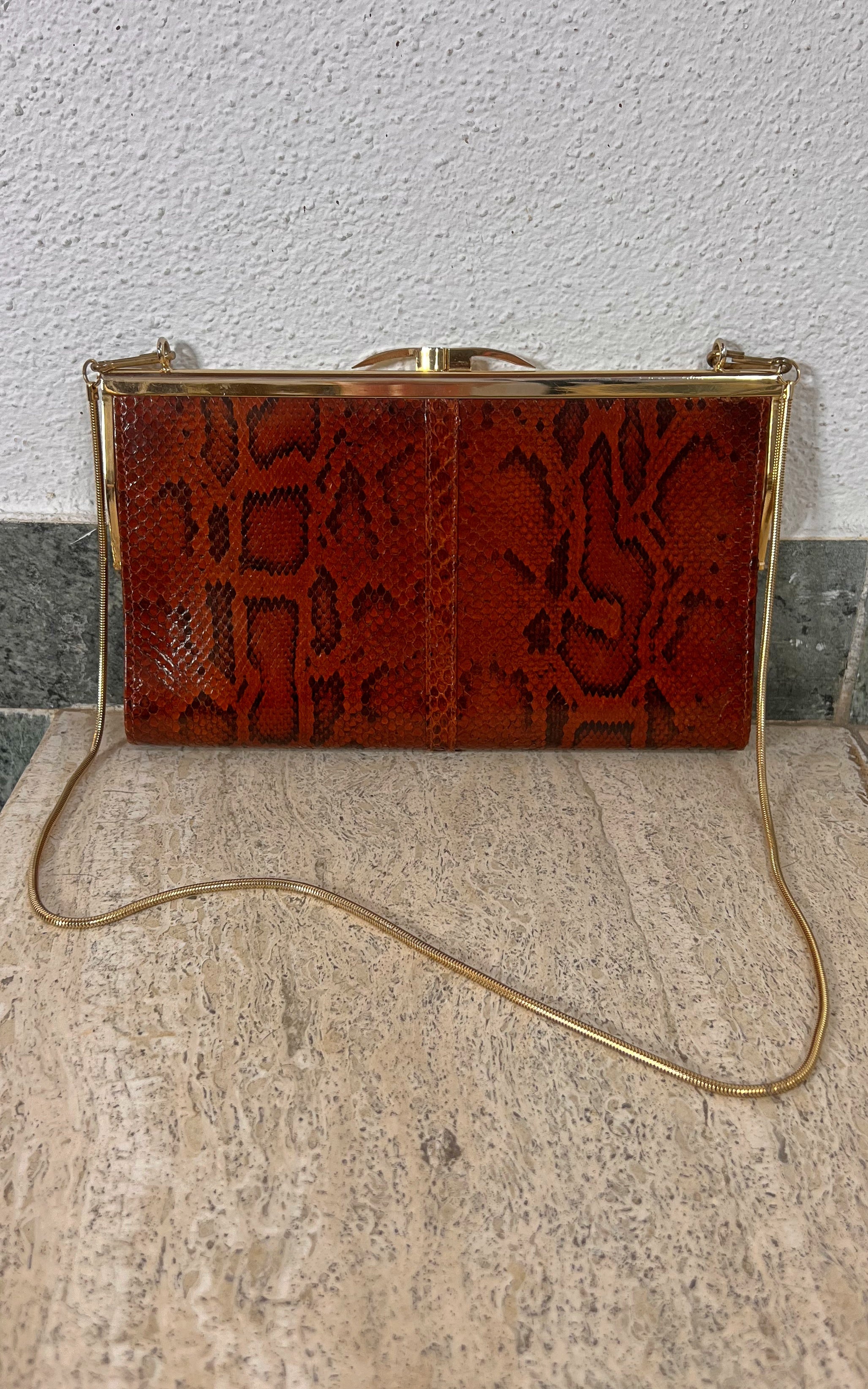 Vintage 70s Python Skin Bag