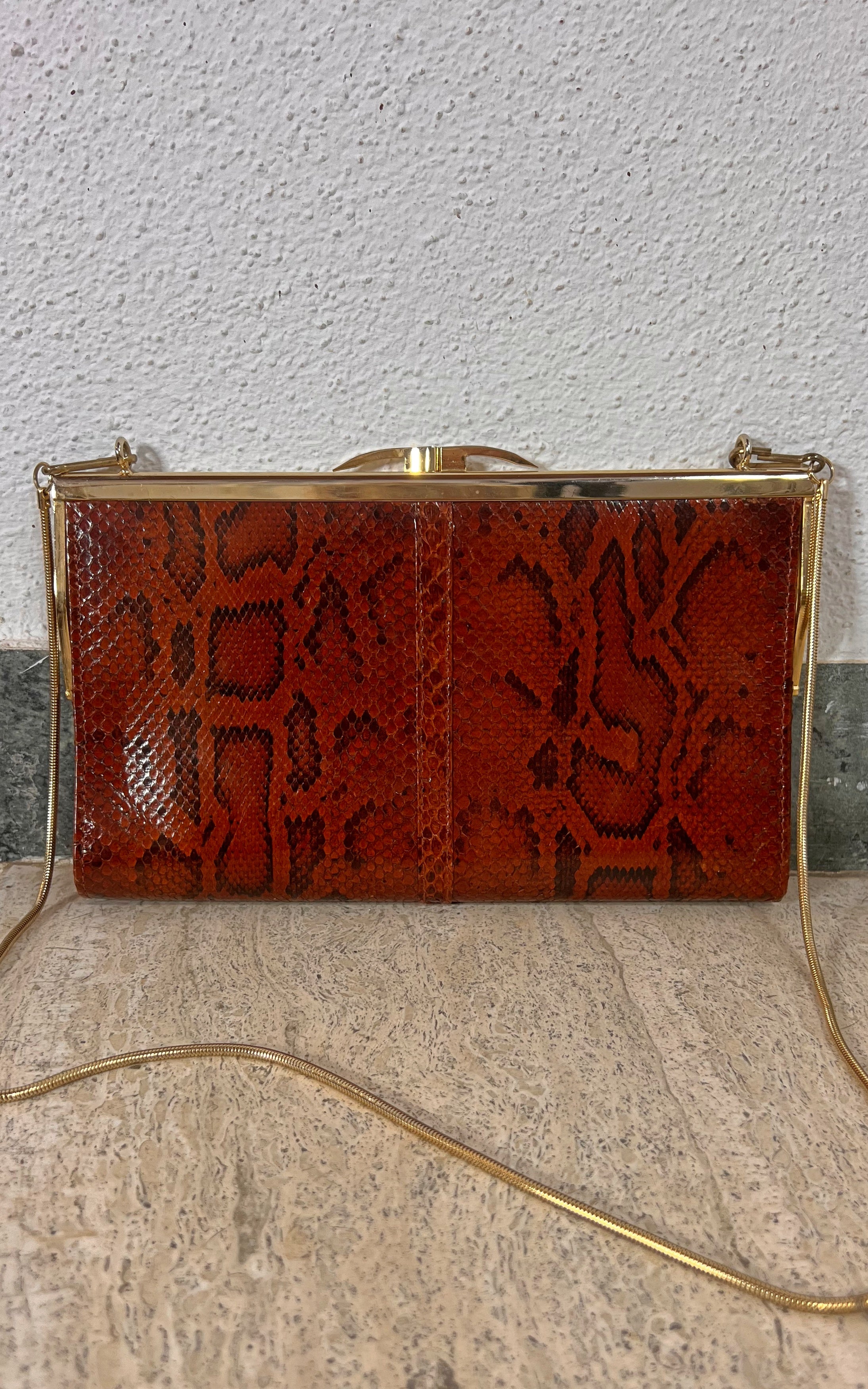 Vintage 70s Python Skin Bag