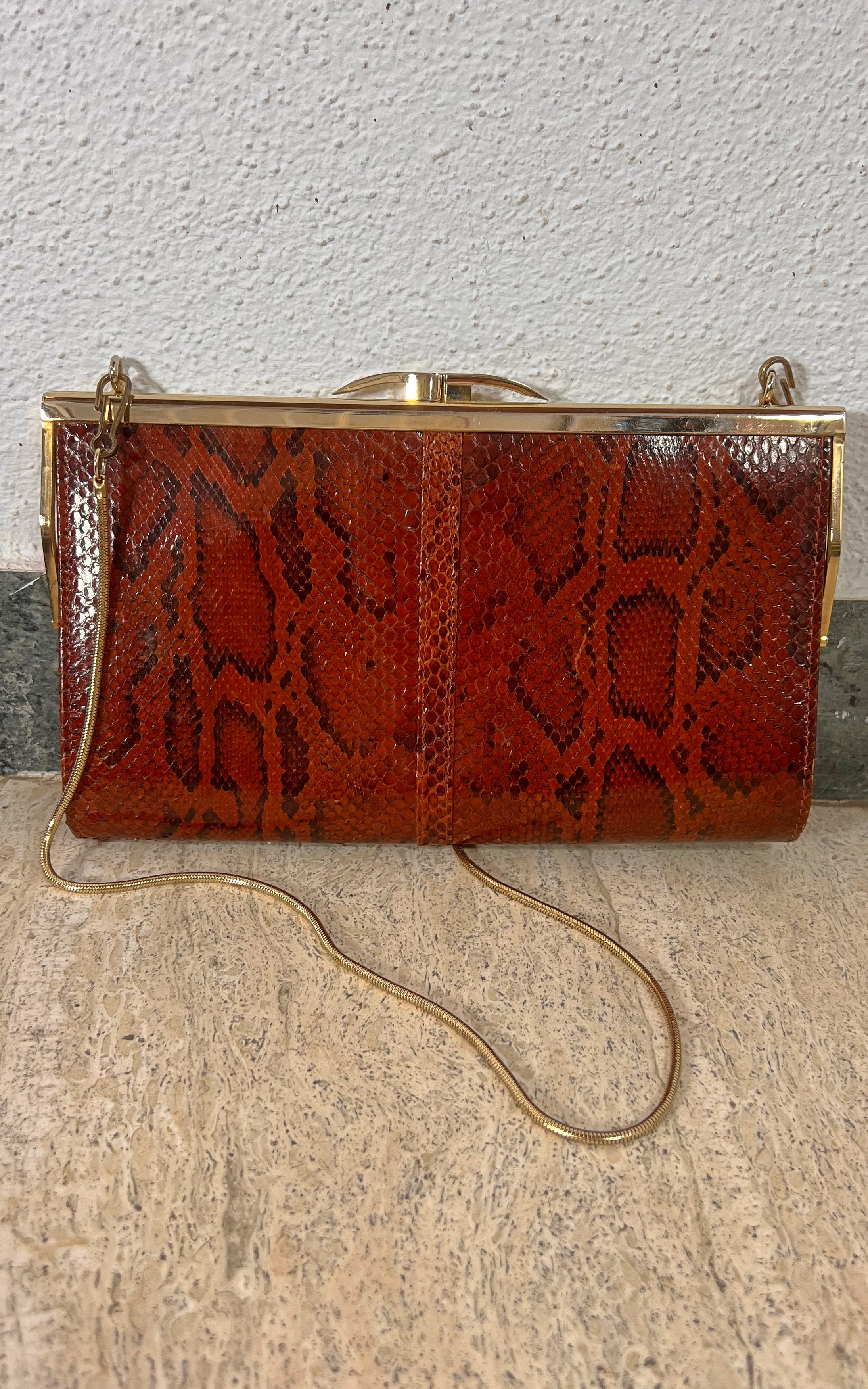 Vintage 70s Python Skin Bag