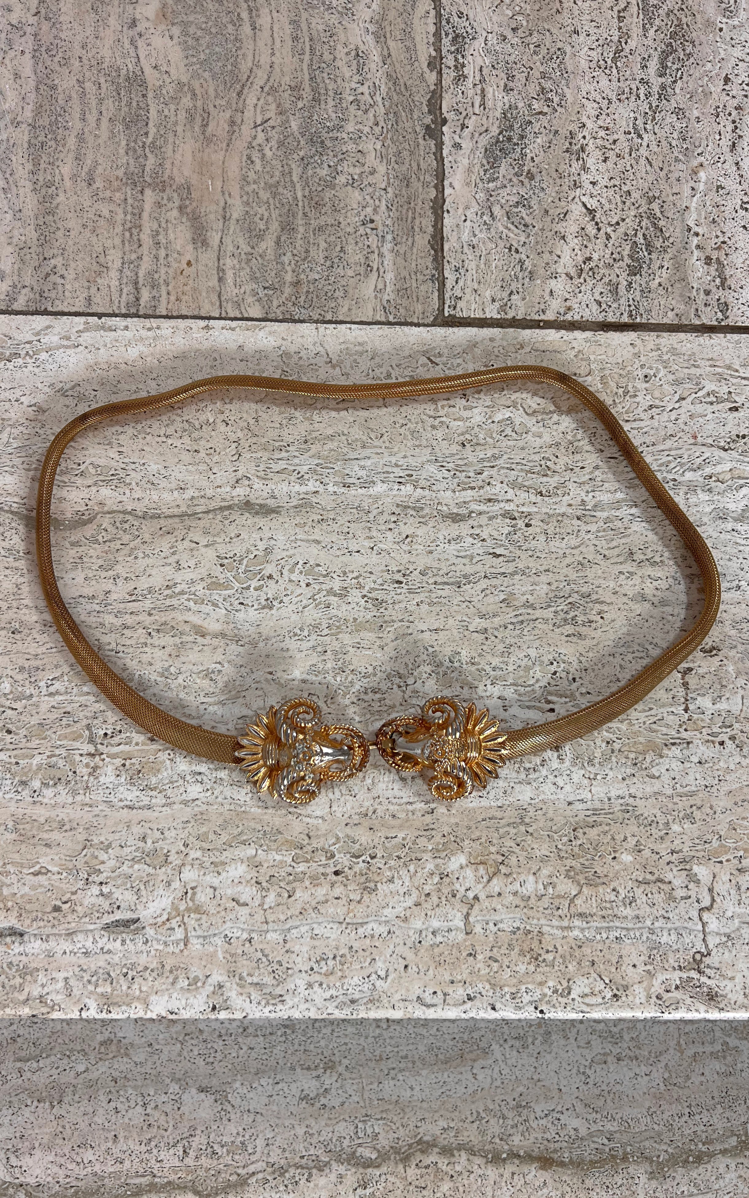 Vintage 60s Ram Heads Metal Mesh Belt