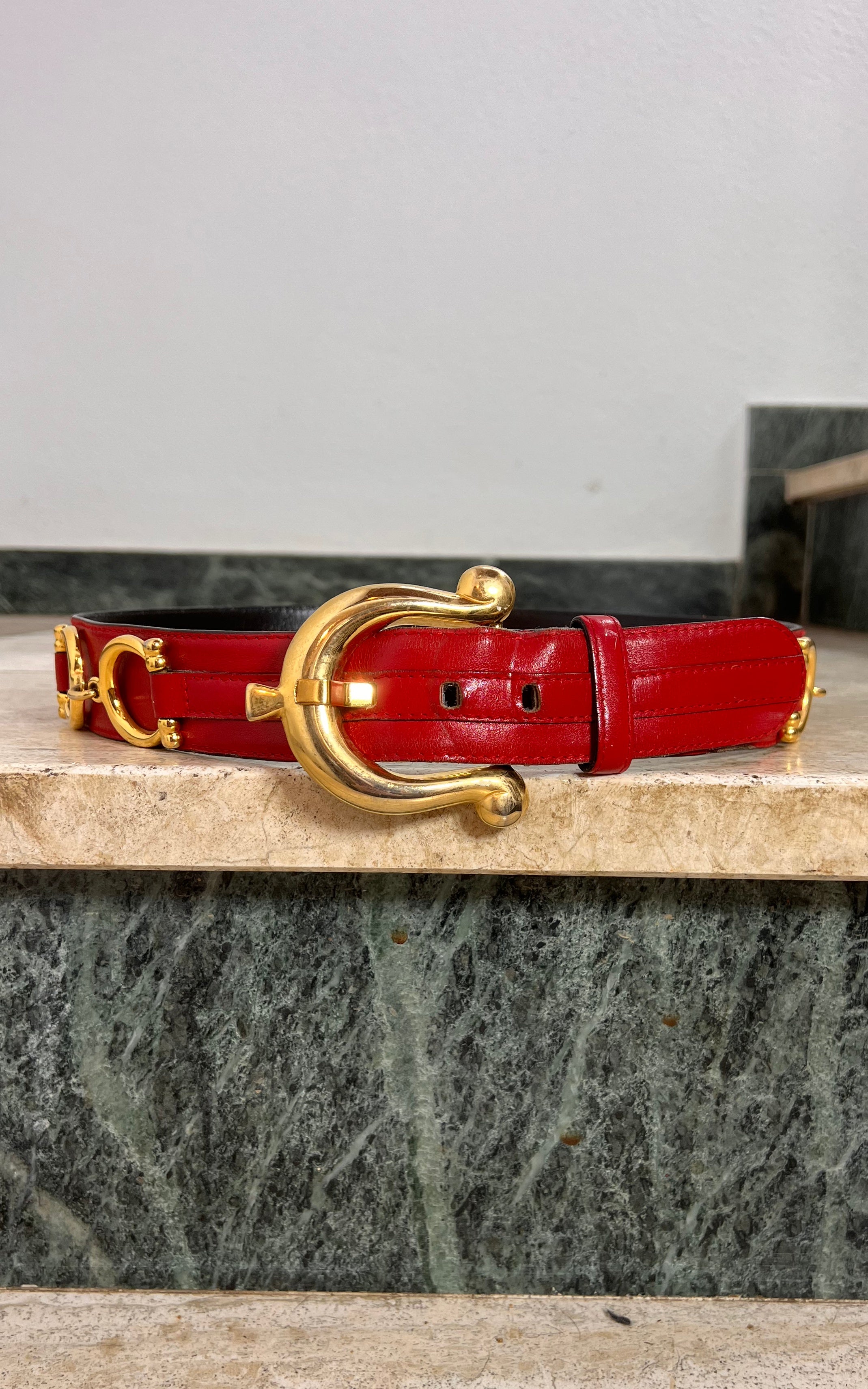 Vintage Big 90s Escada Horsebit Belt