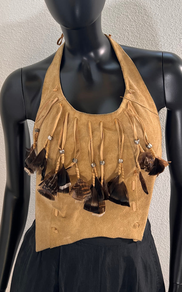 Vintage 70s Suede Top Made by M & H Mexico