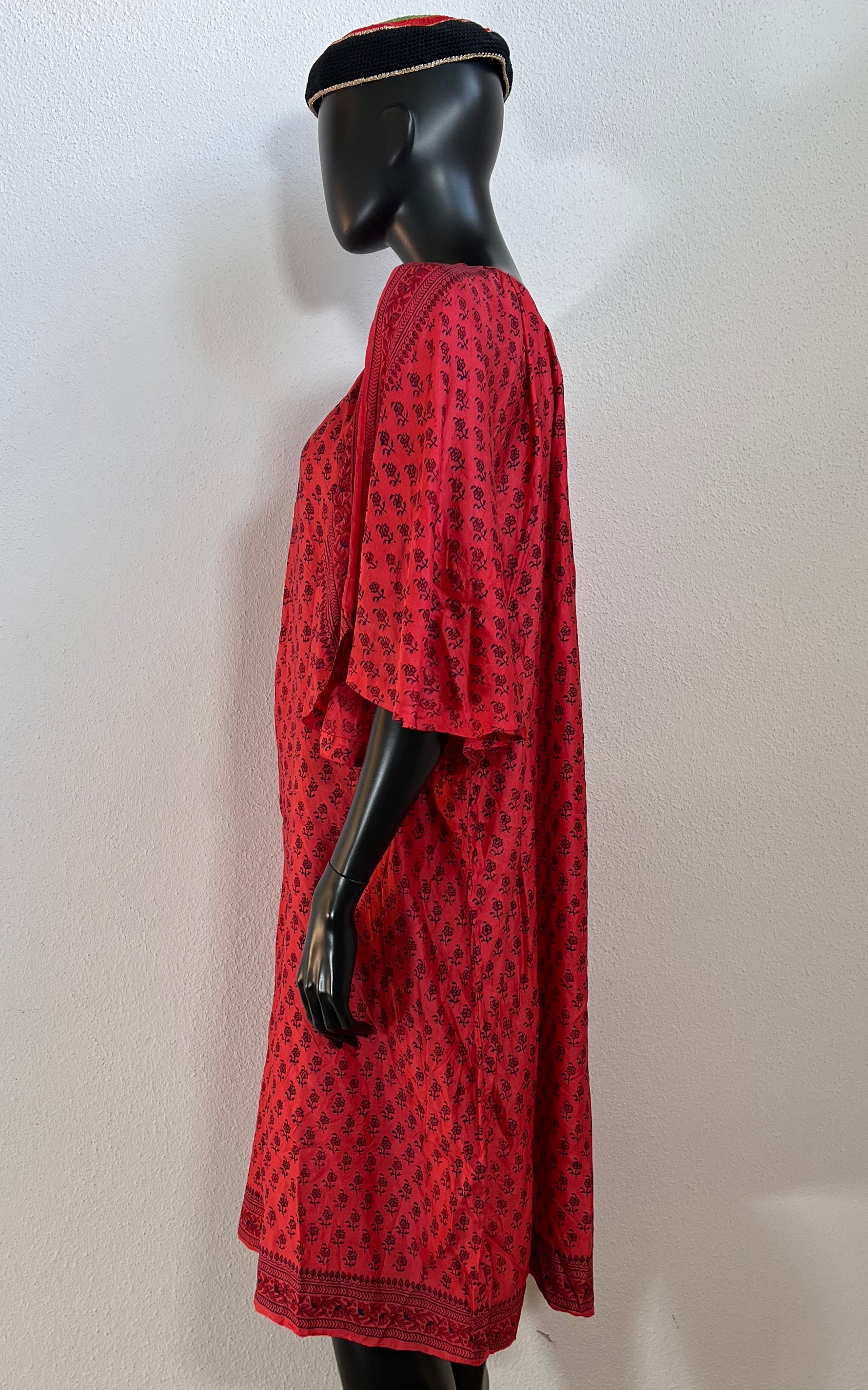 Vintage Indian Silk Caftan Dress