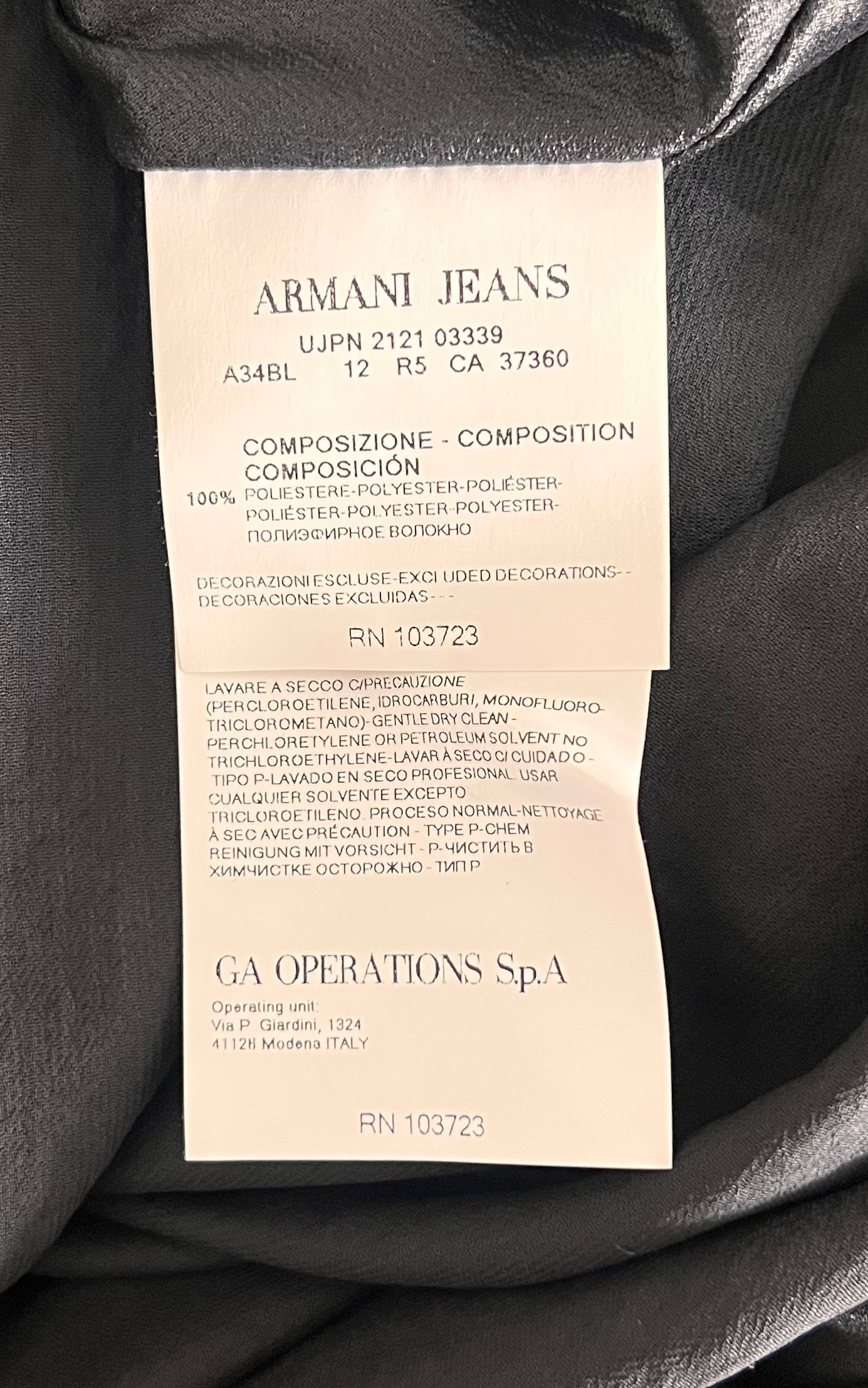 Vintage Armani Jeans Open Back Slip Dress