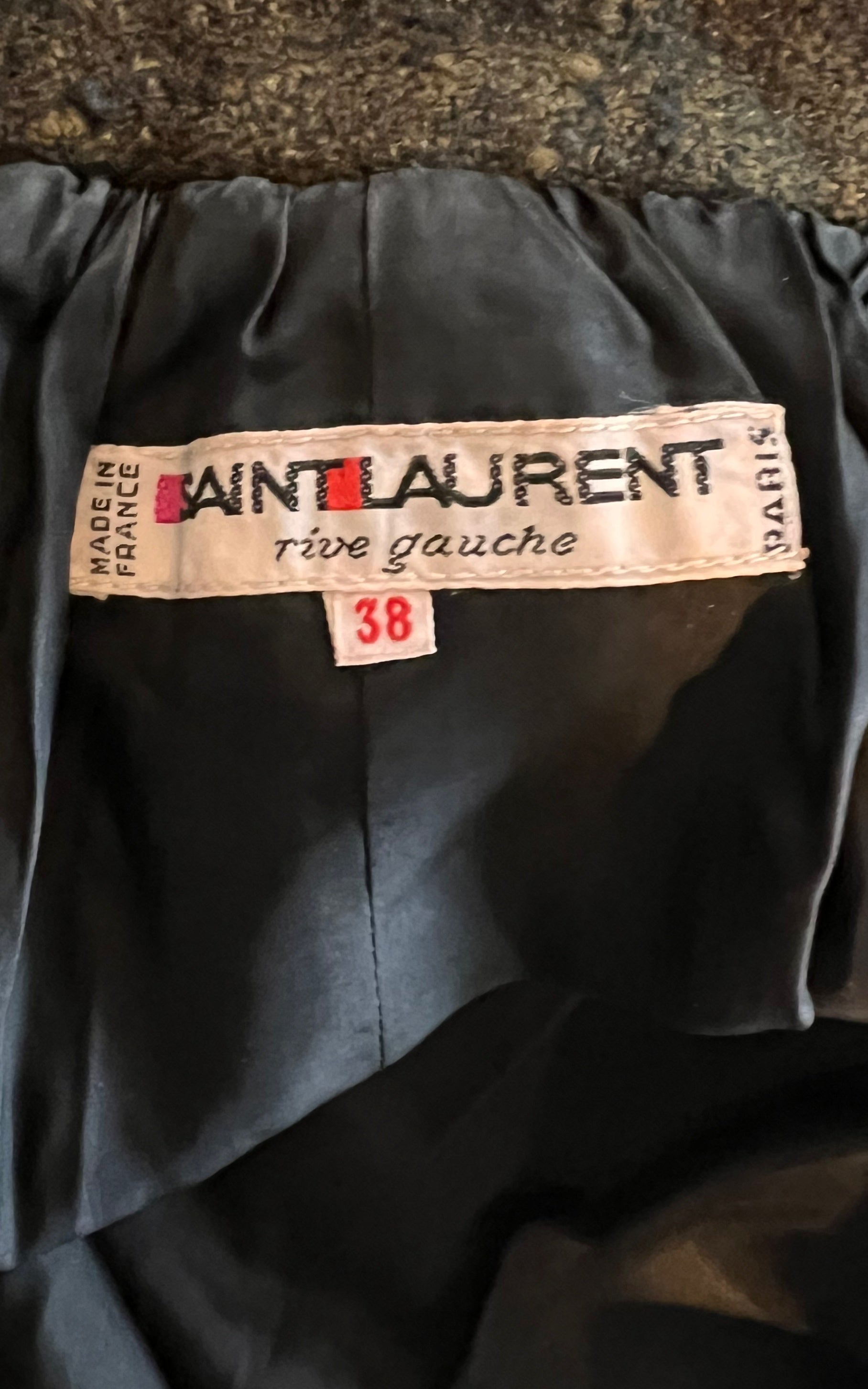 Vintage Deep Olive Yves Saint Laurent Wool Skirt