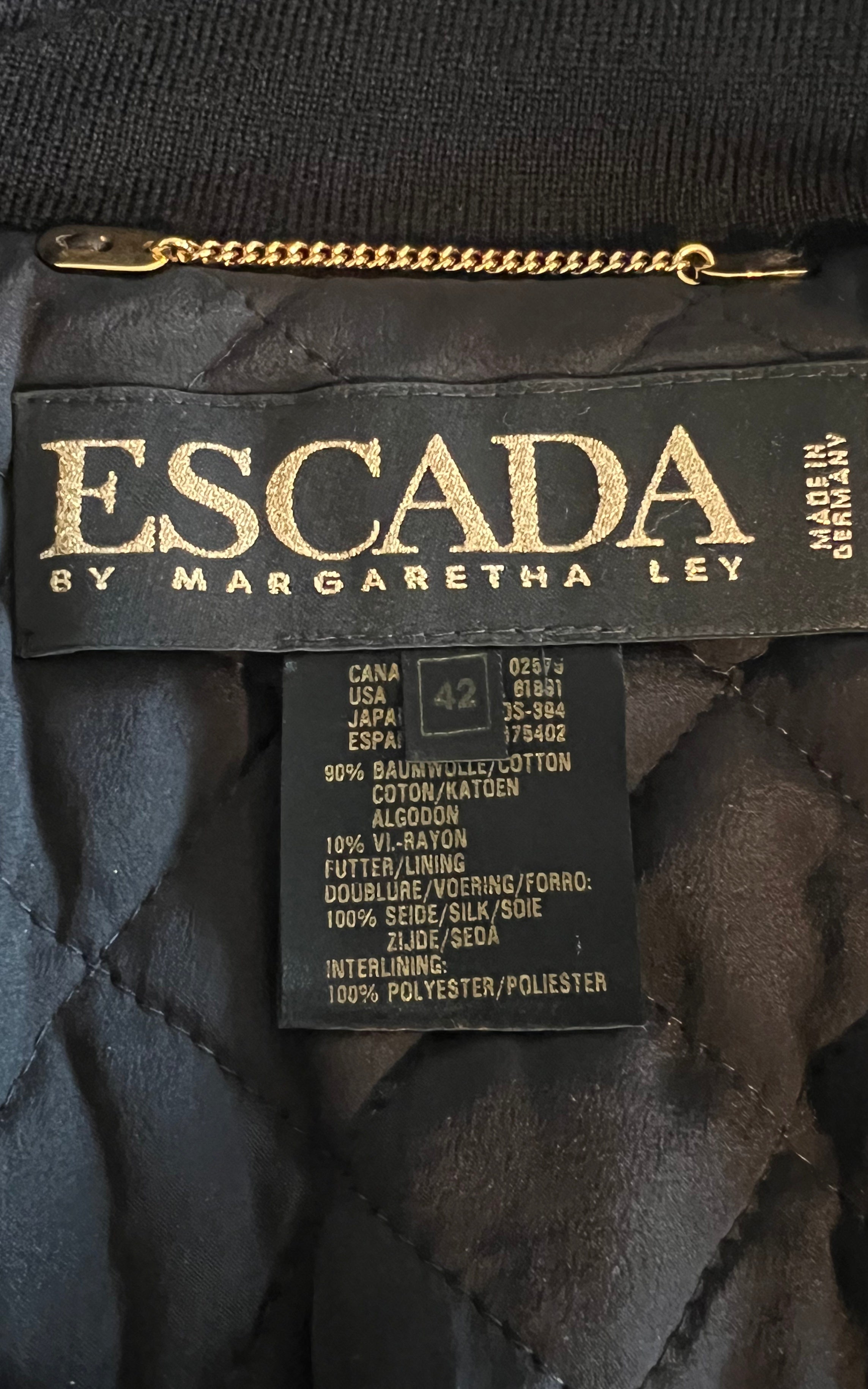 Vintage 80s Escada Velvet Bomber Jacket