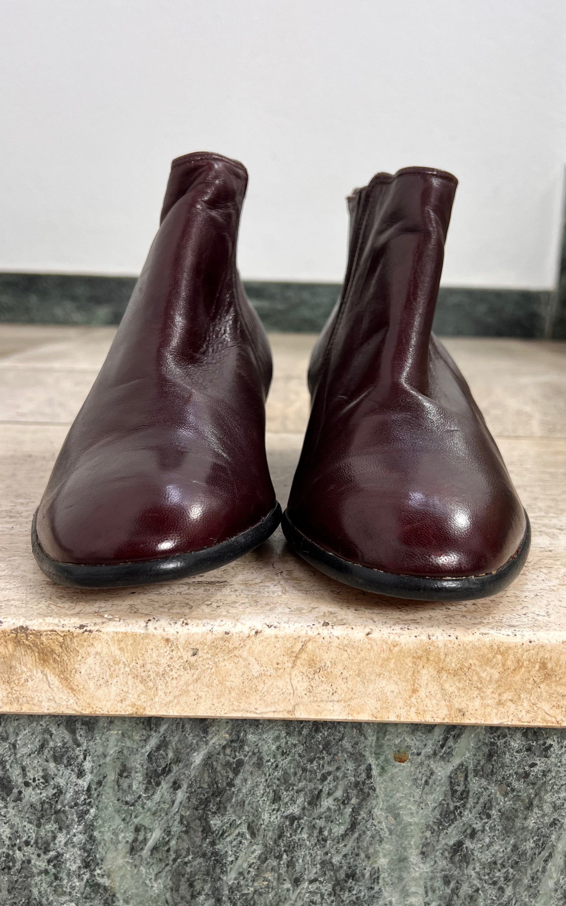 Vintage 70s MENS Ankle Boots Burgundy 42