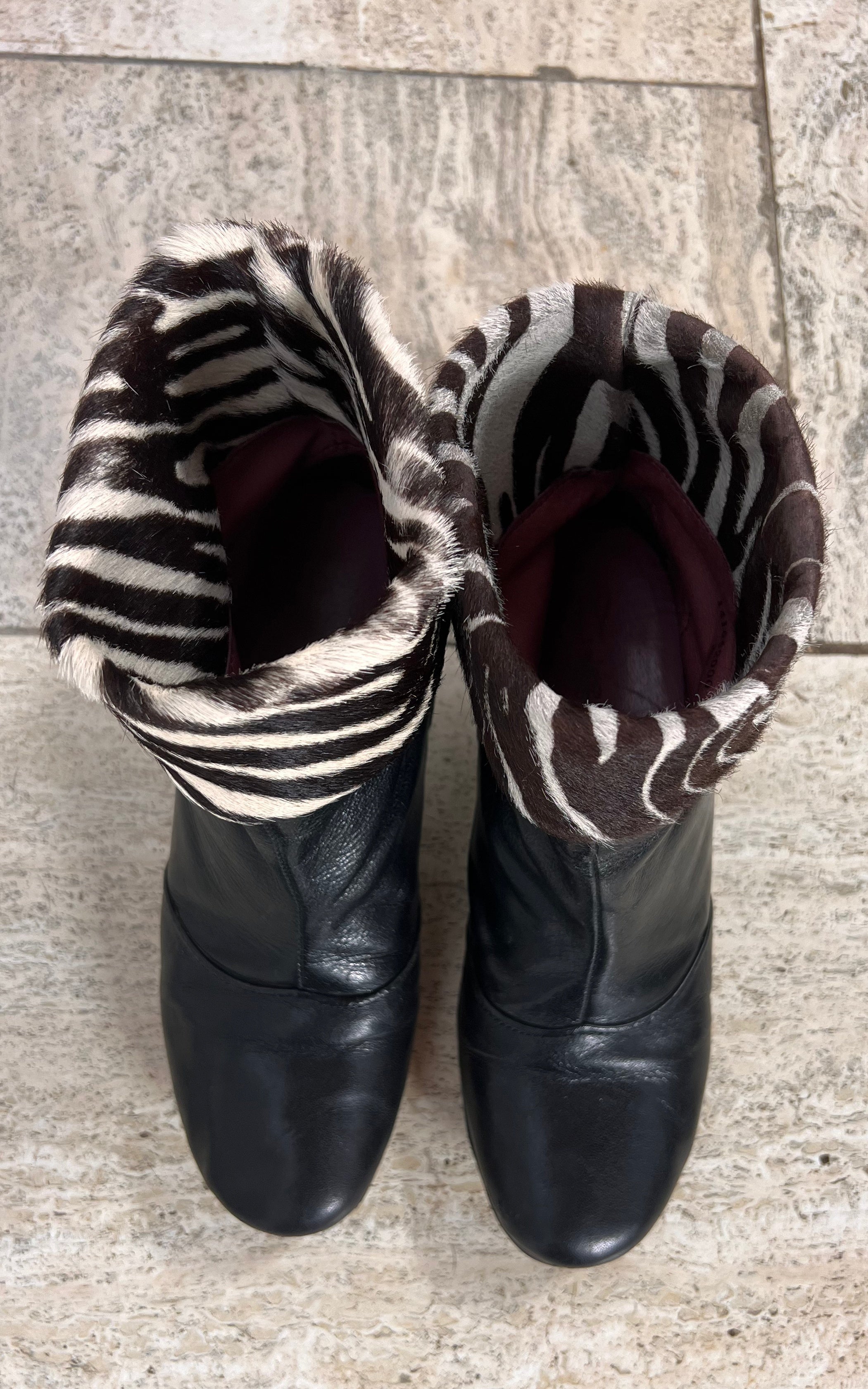 Y2K Fly London Zebra Boots 40