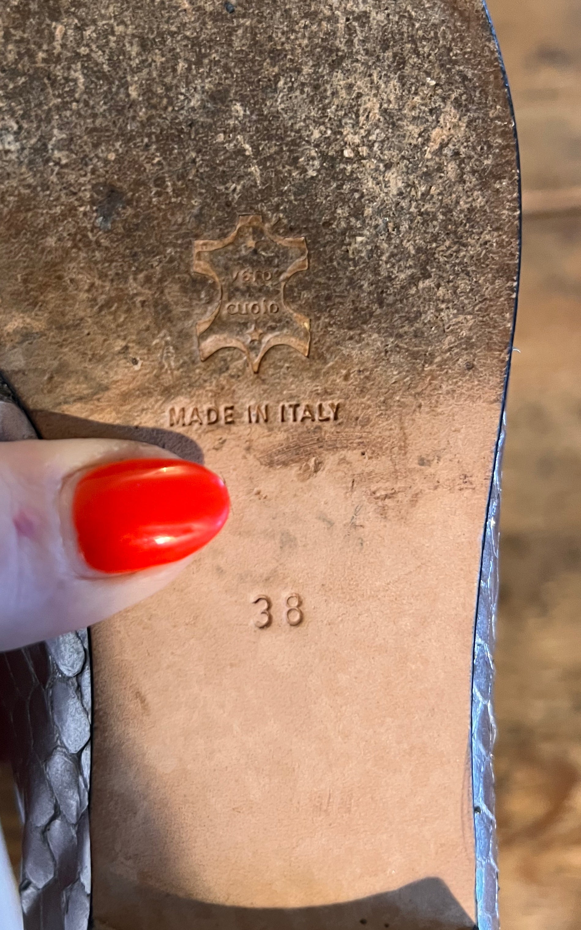 Vintage Madeleine Silver Python Loafer 38