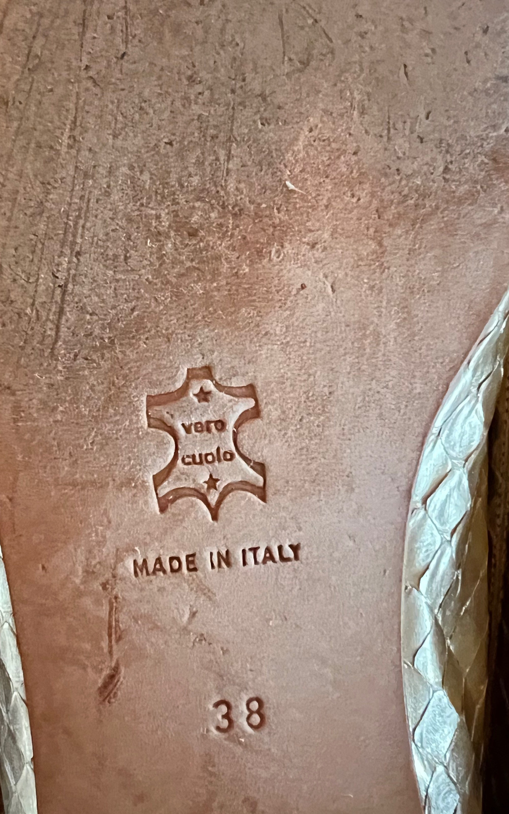 Vintage Madeleine Gold Python Loafer 38