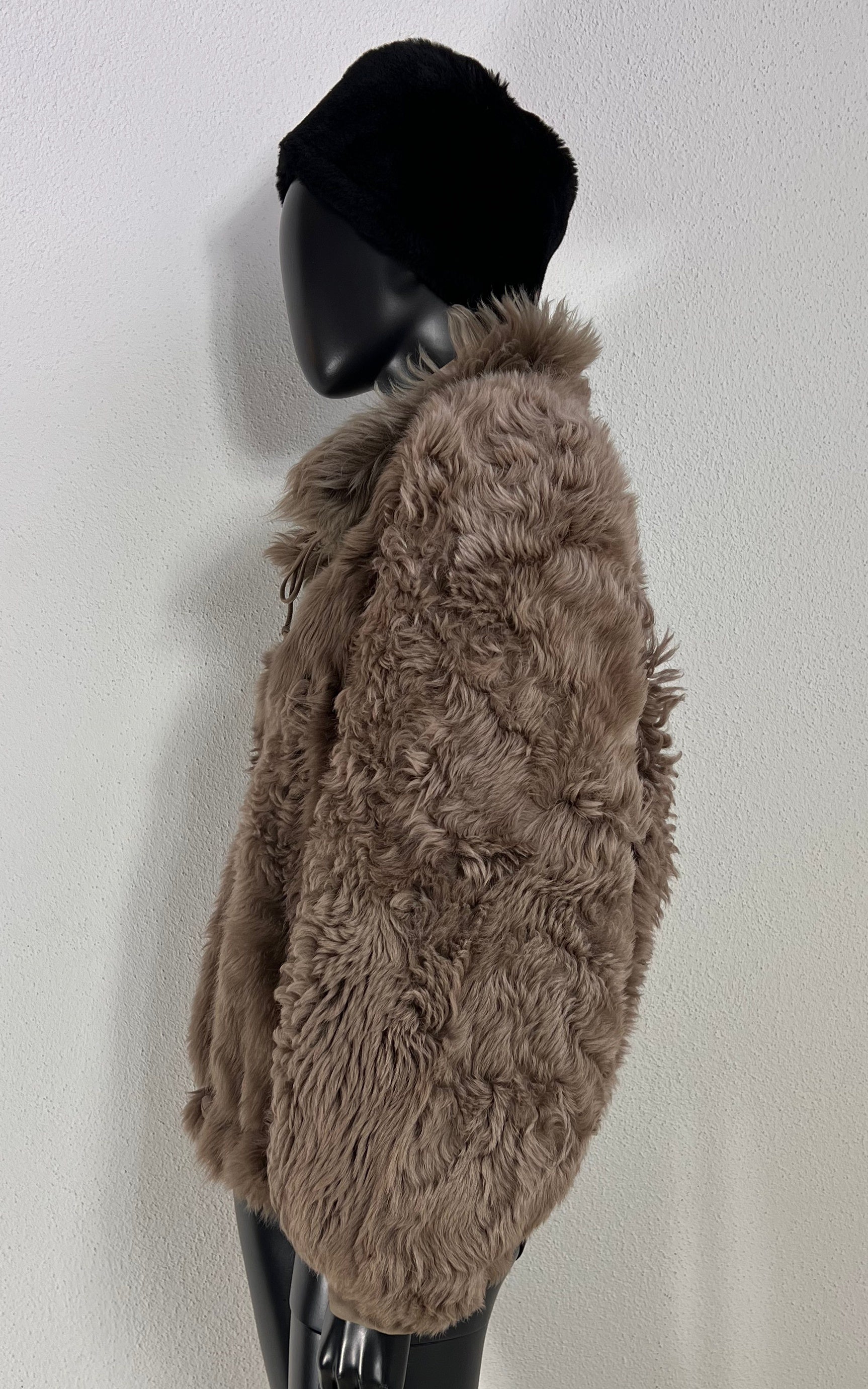 Vintage Cropped Curly Shearling Jacket