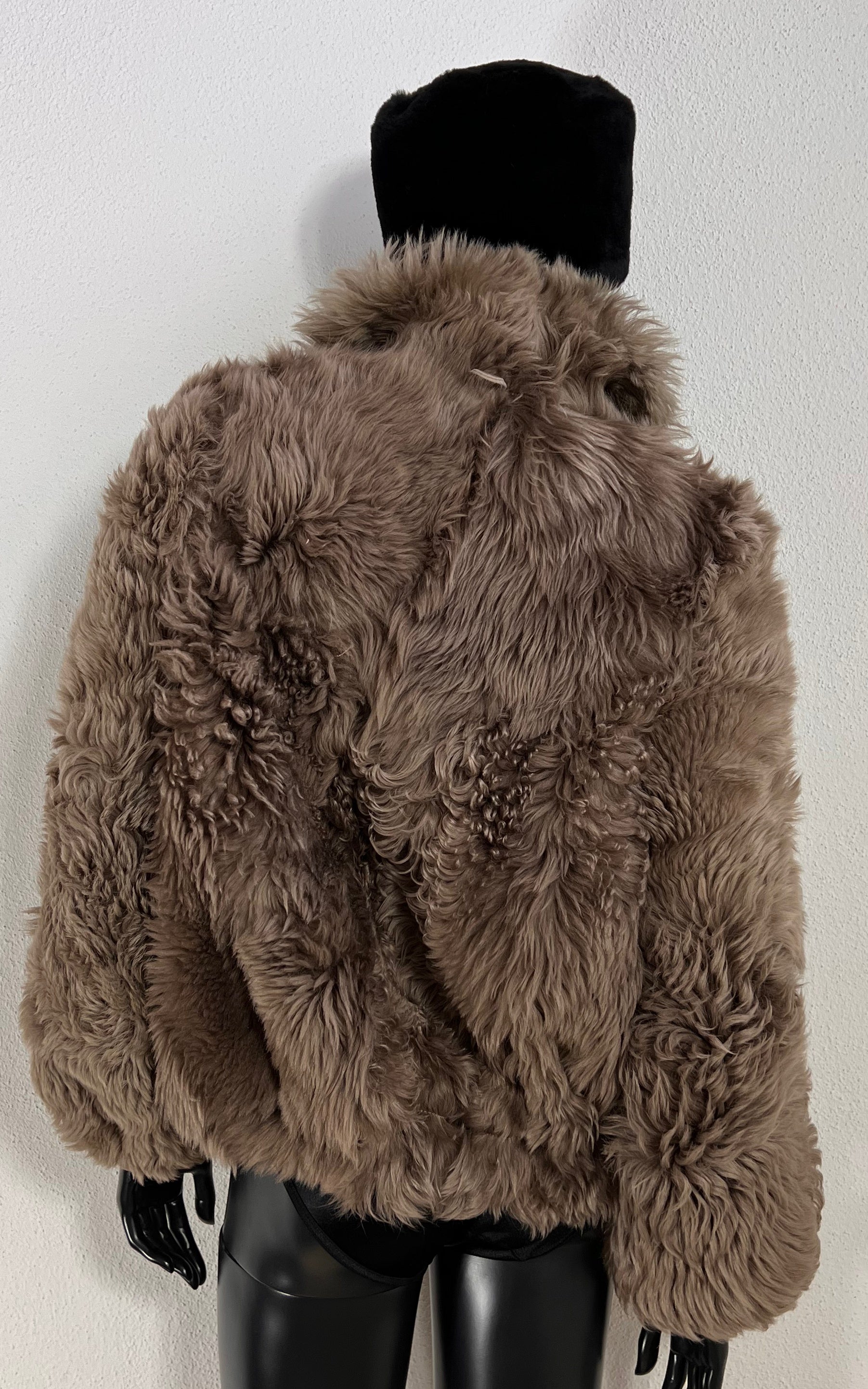 Vintage Cropped Curly Shearling Jacket