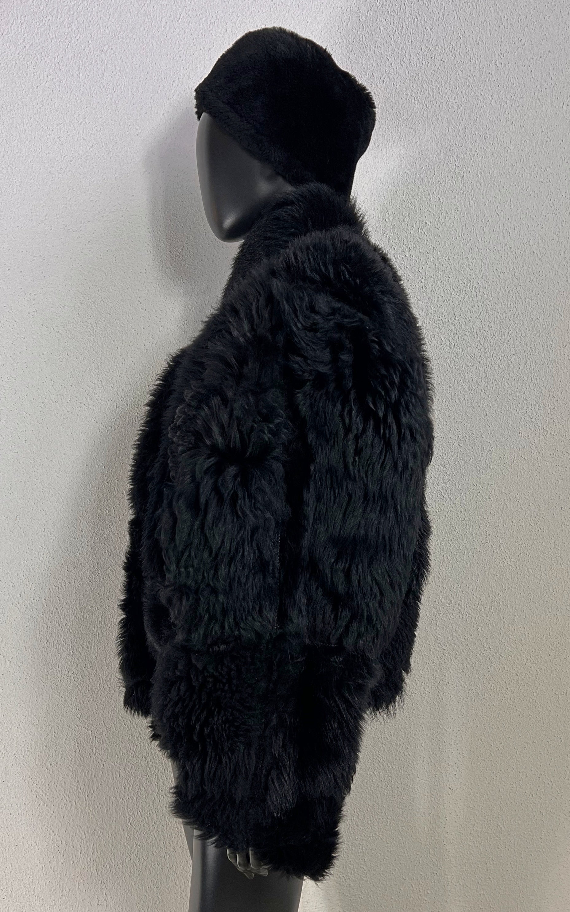 Vintage Cropped Curly Shearling Jacket