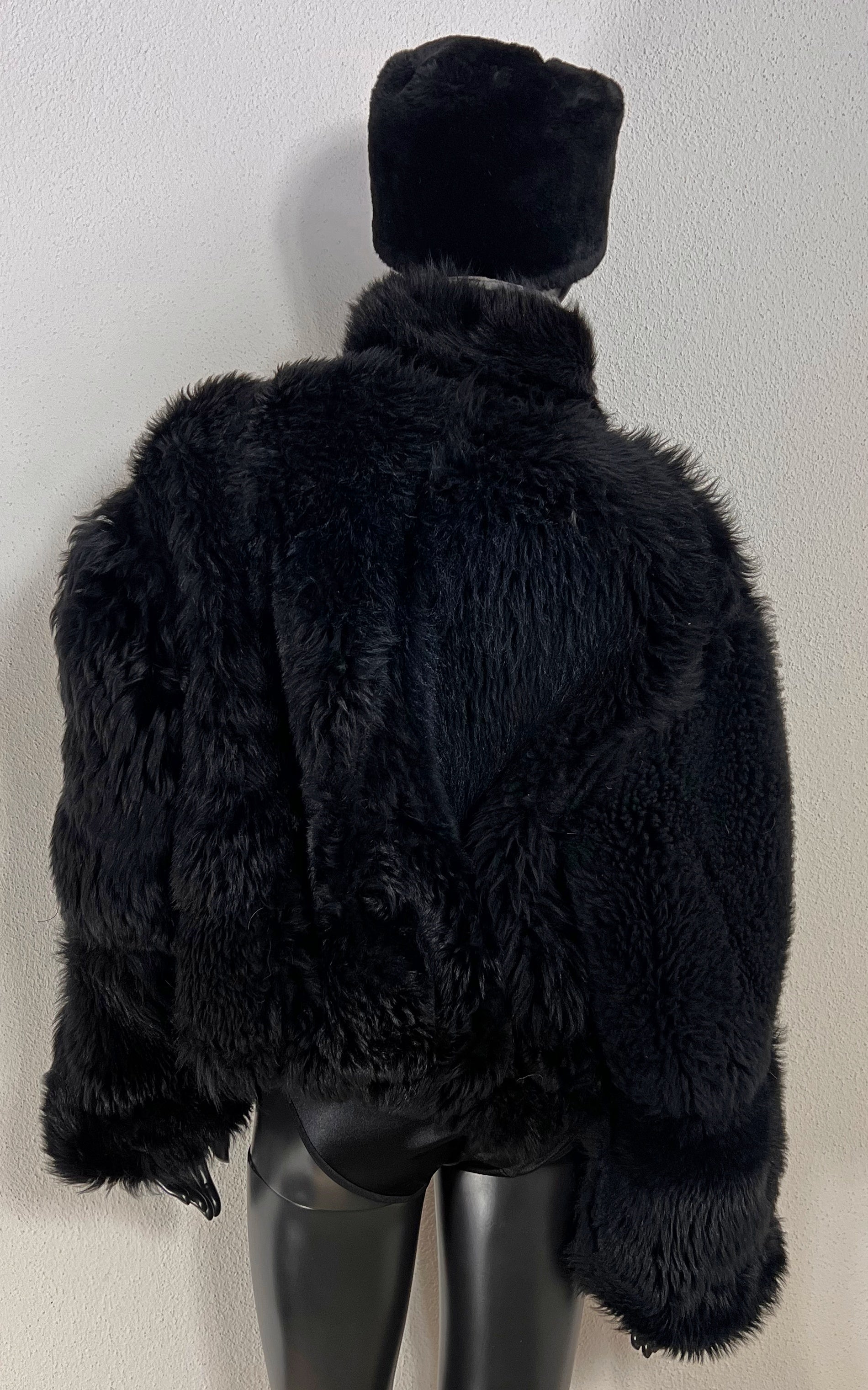 Vintage Cropped Curly Shearling Jacket