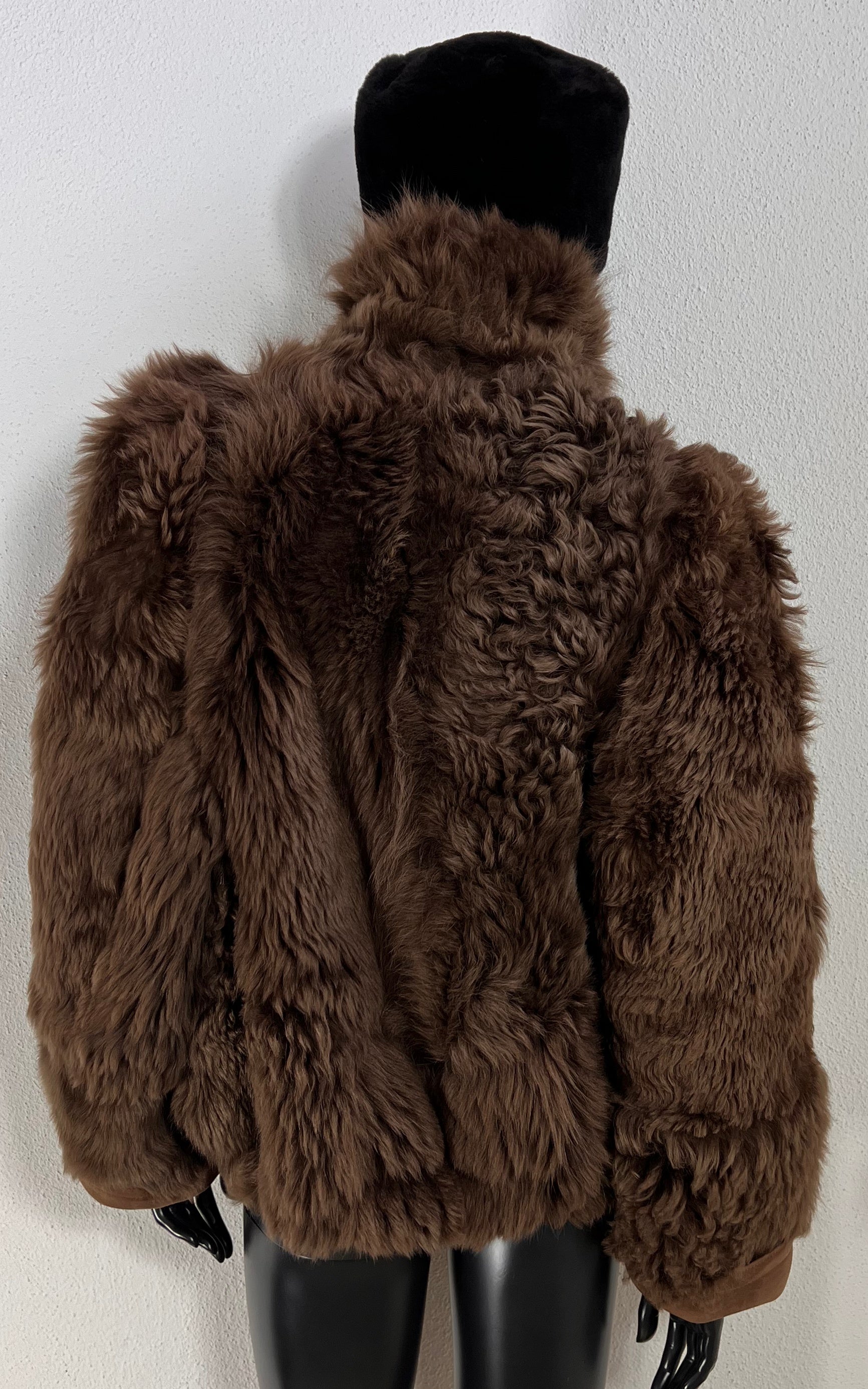 Vintage Cropped Curly Shearling Jacket