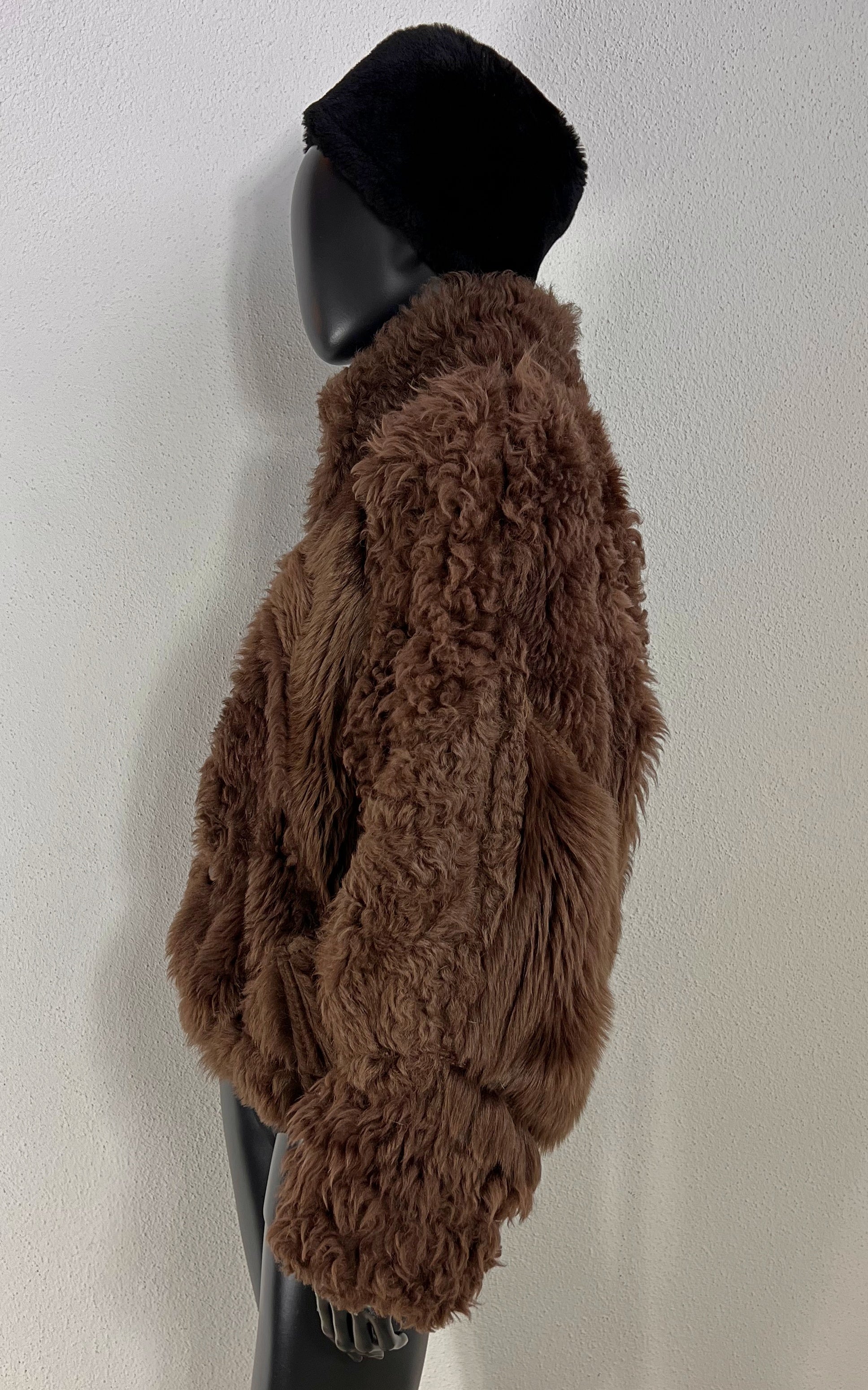 Vintage Cropped Curly Shearling Jacket