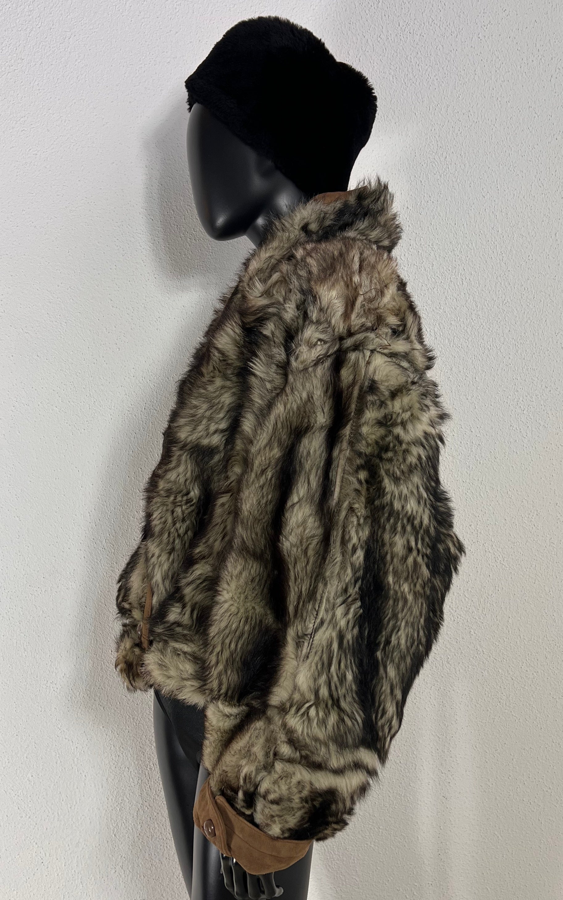 Vintage Cropped Curly Shearling Jacket