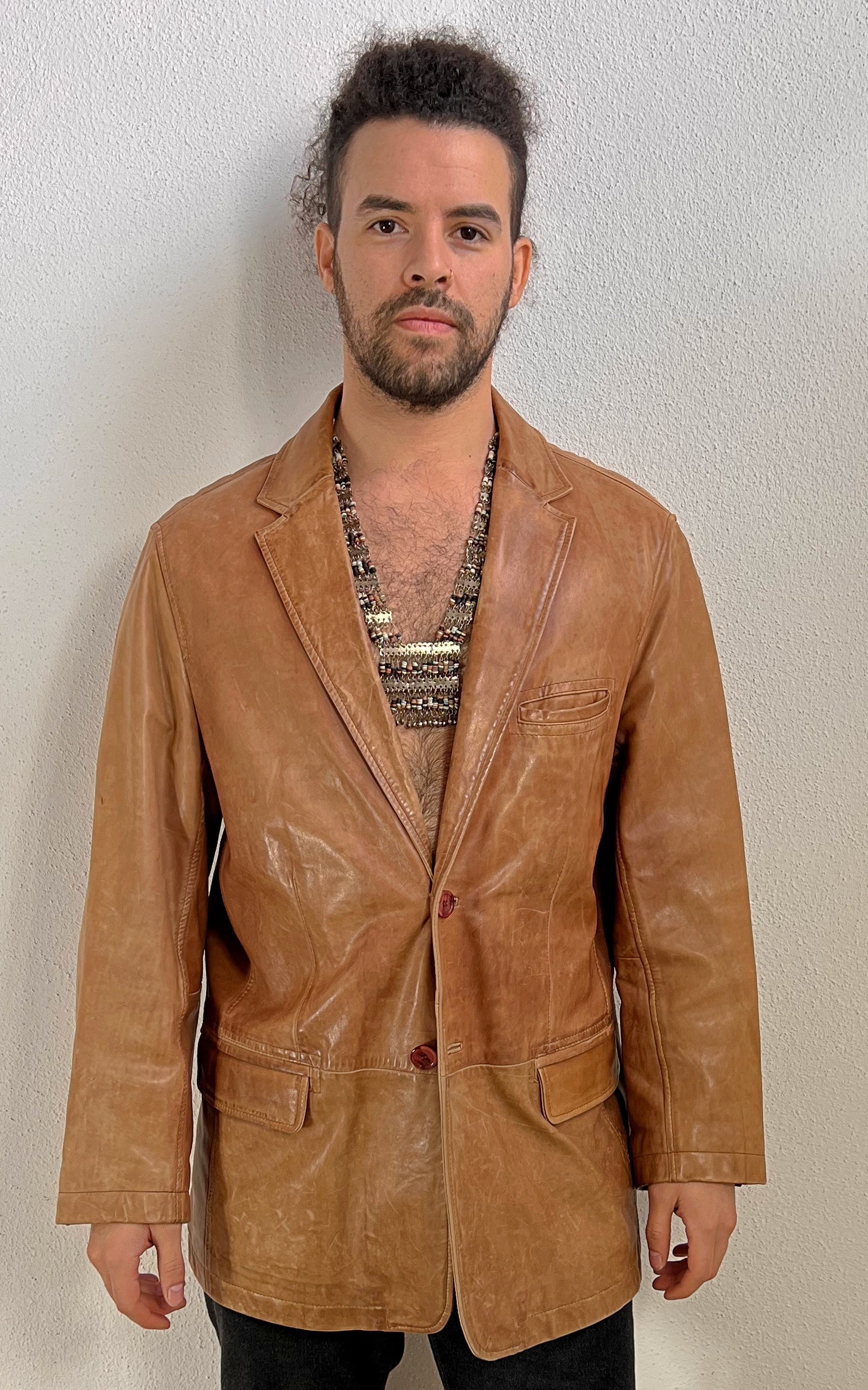 Vintage MENS 70s Style Leather Jacket