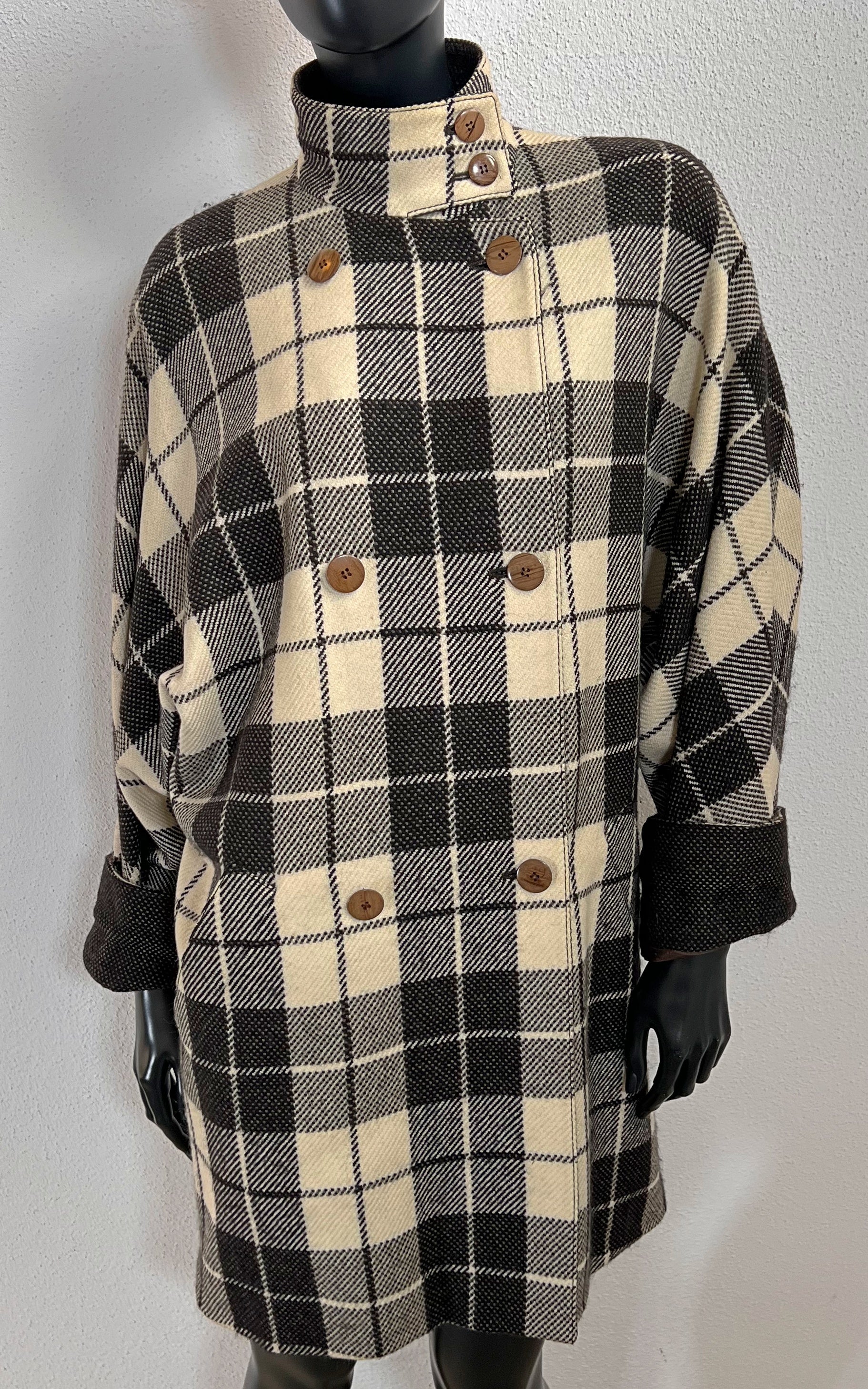 Vintage Louis Feraud Tartan Wool Coat