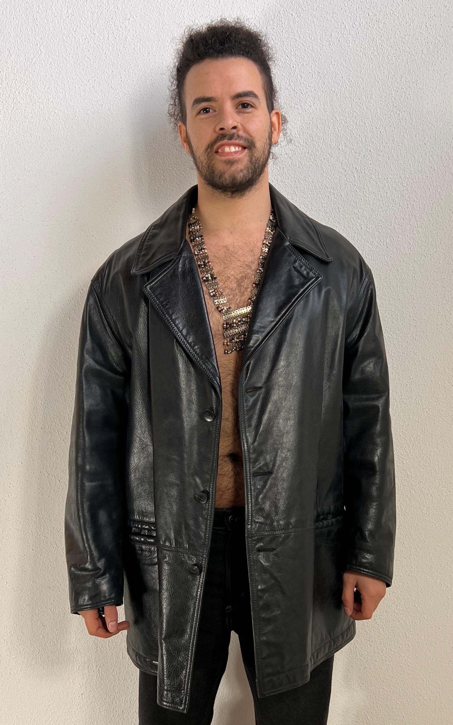 Vintage MENS Armani Jeans Leather Jacket