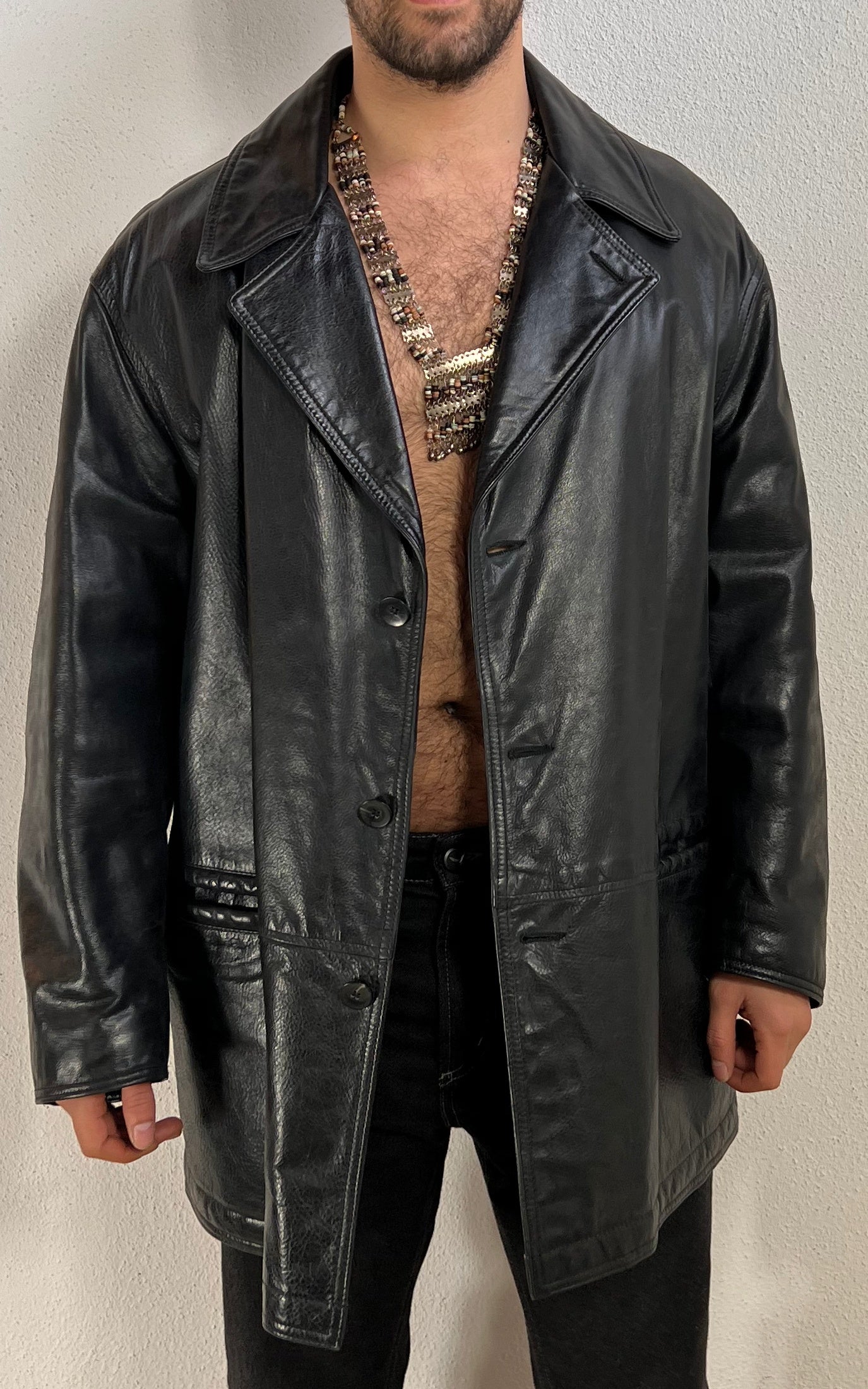 Vintage MENS Armani Jeans Leather Jacket