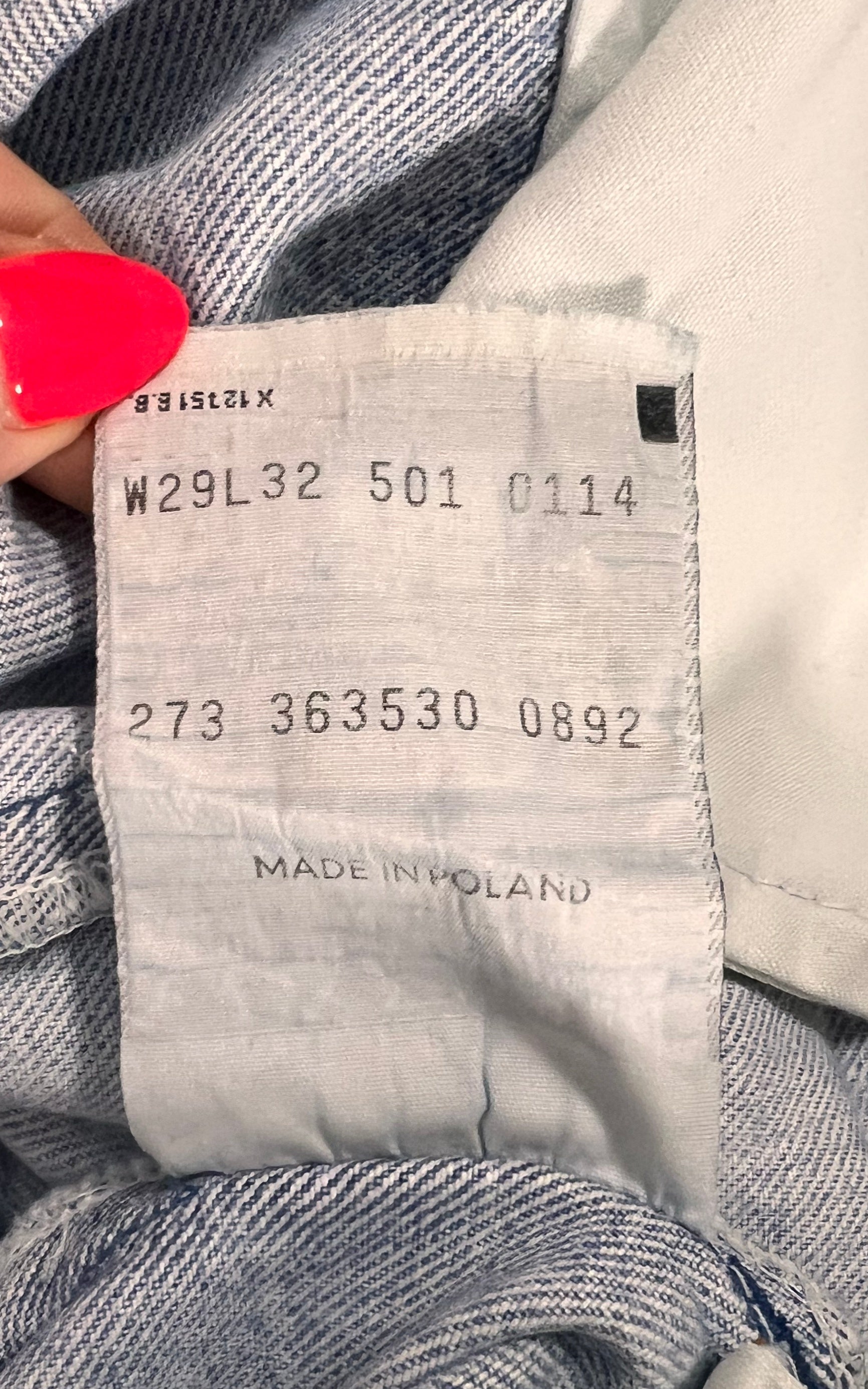 Vintage 1992 Levi’s 501 Jeans Made in Poland – W29 L32