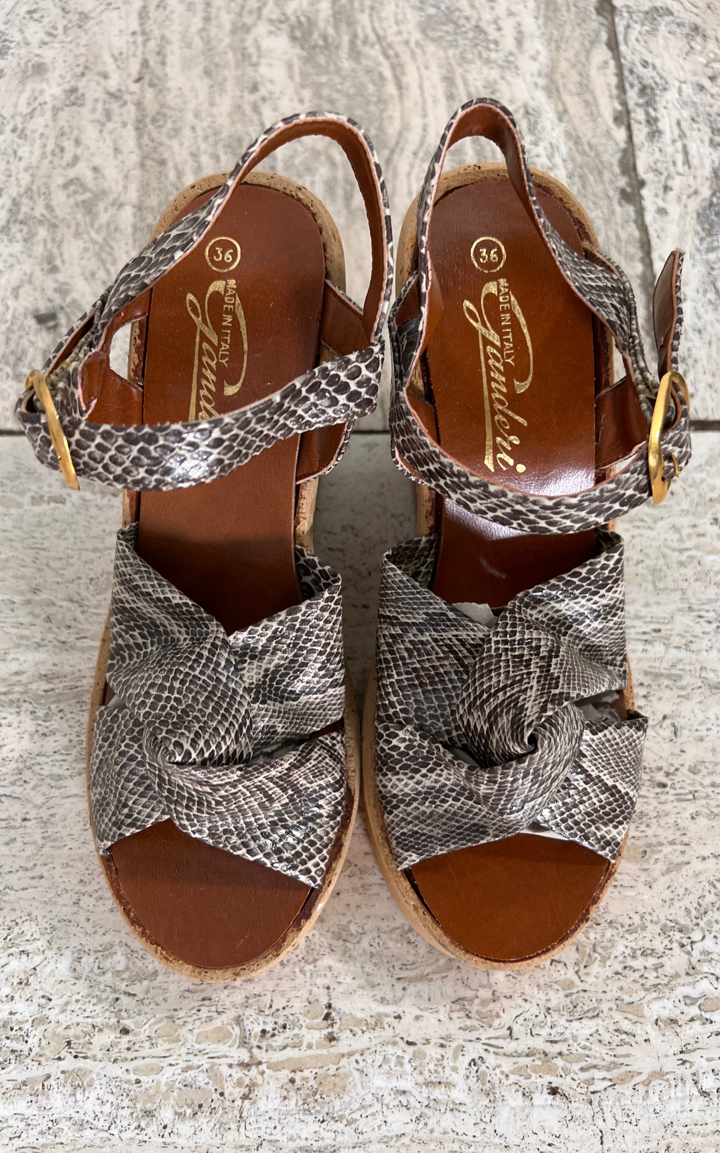 Vintage 70s Deadstock Cork Wedges 36