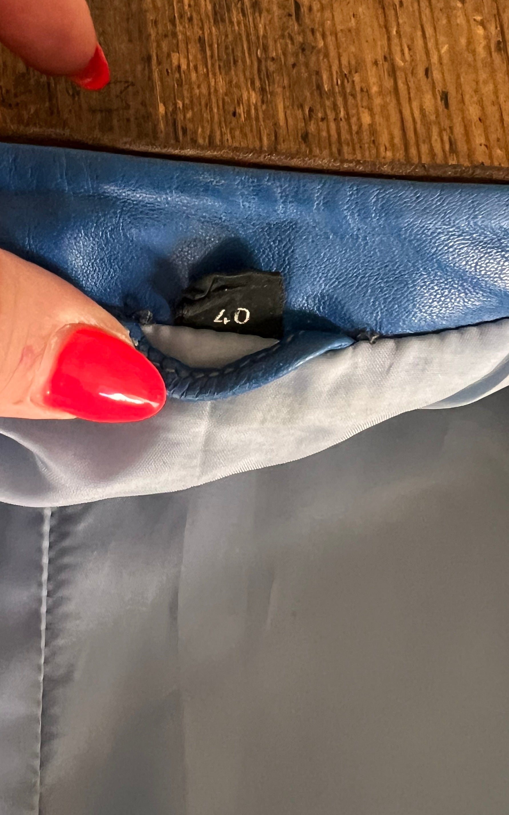 Vintage 1980s Germana Blue Leather Jacket