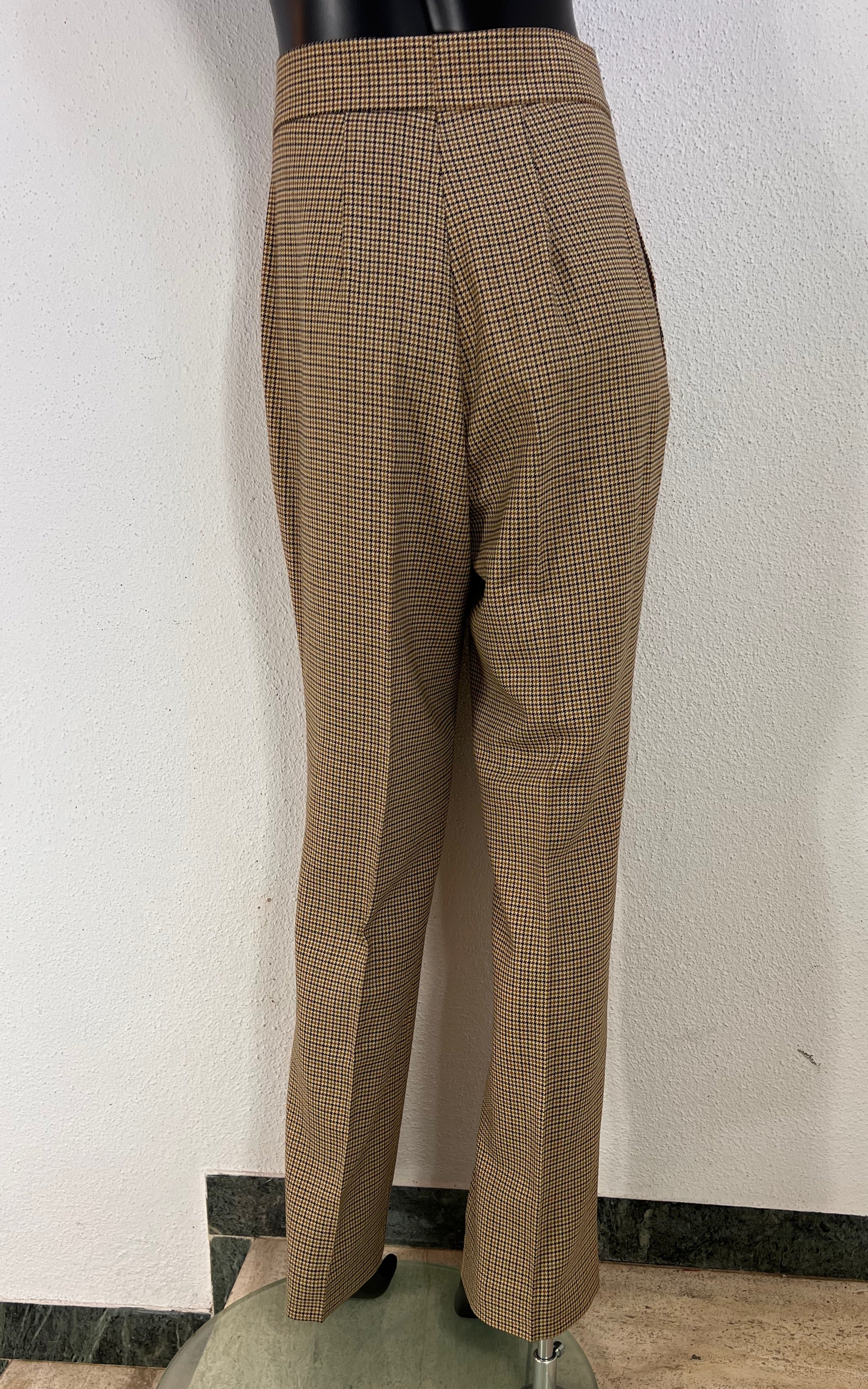 Vintage Elégance Paris Wool Blend Houndstooth Trousers