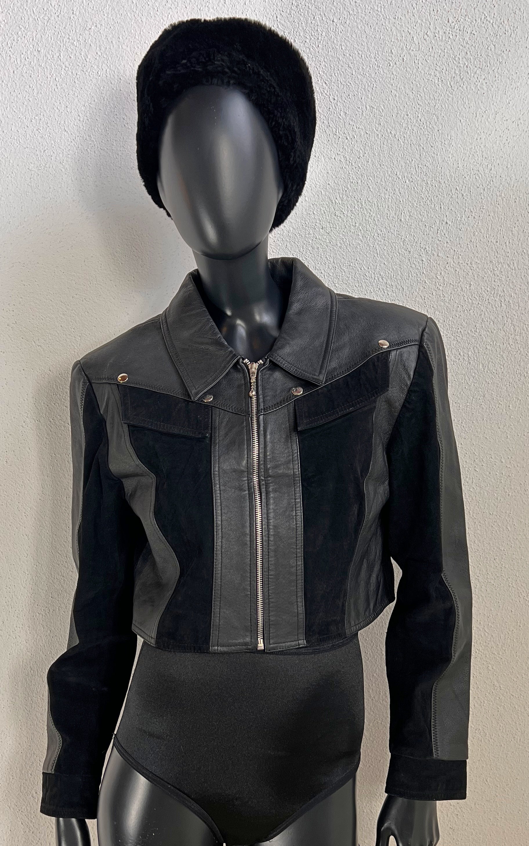 Vintage Yuppy Cropped Leather Jacket