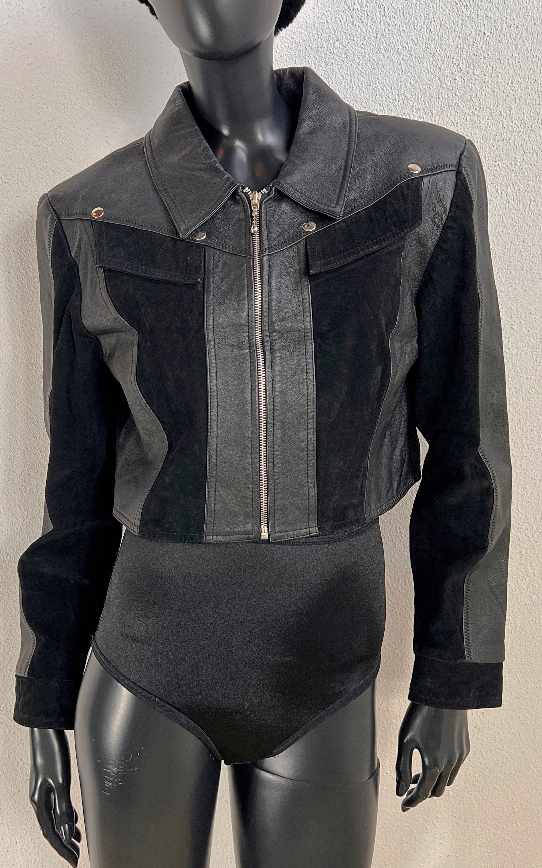 Vintage Yuppy Cropped Leather Jacket