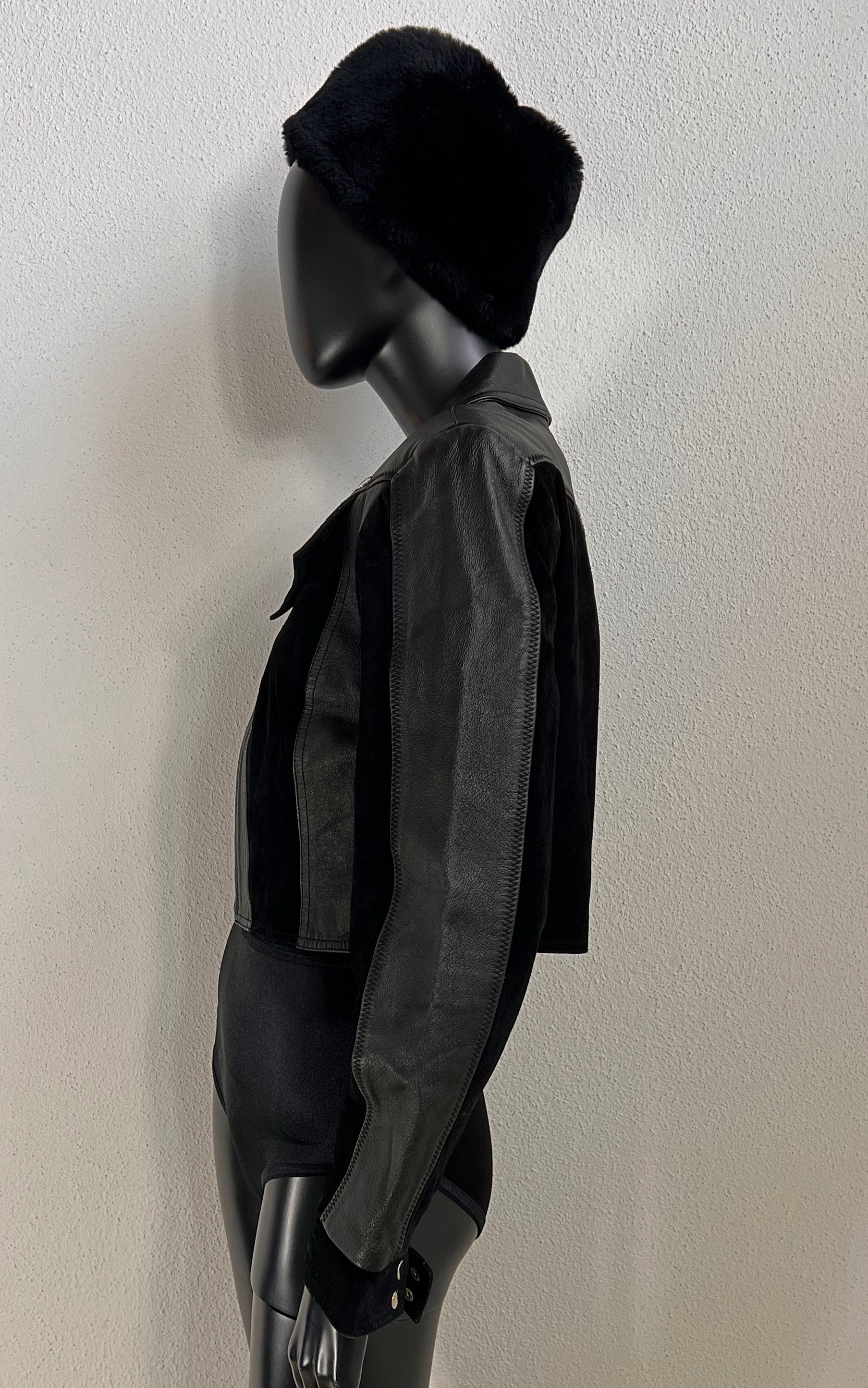 Vintage Yuppy Cropped Leather Jacket