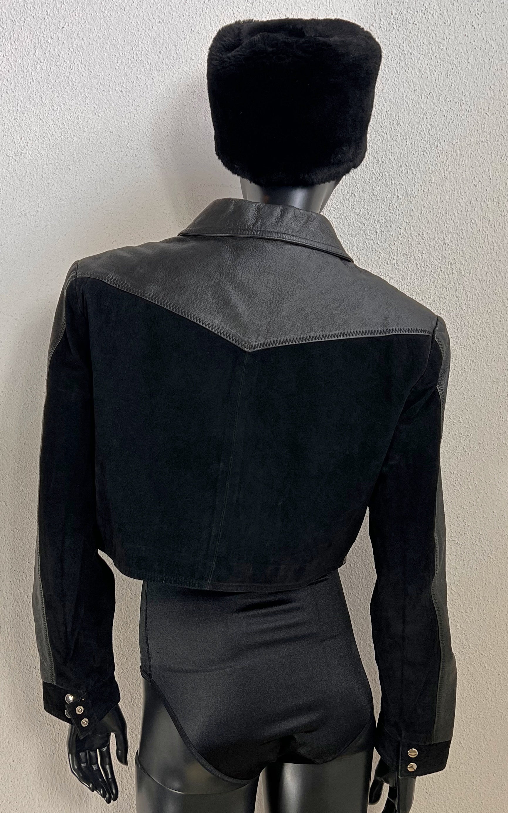 Vintage Yuppy Cropped Leather Jacket